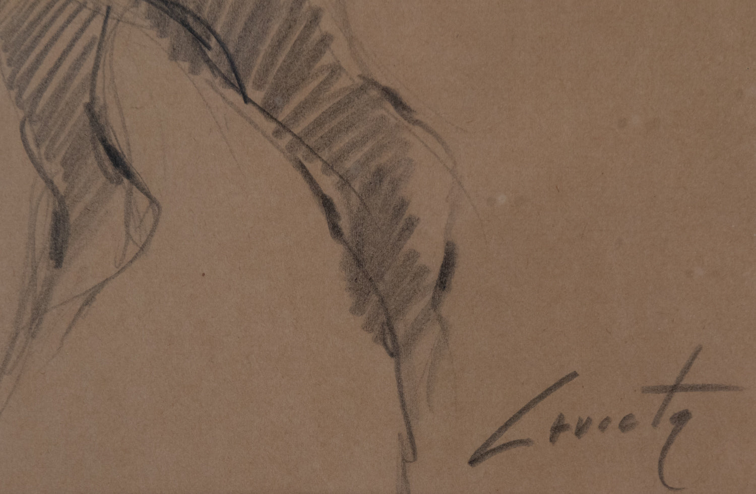 A drawing of a group of people riding horses.