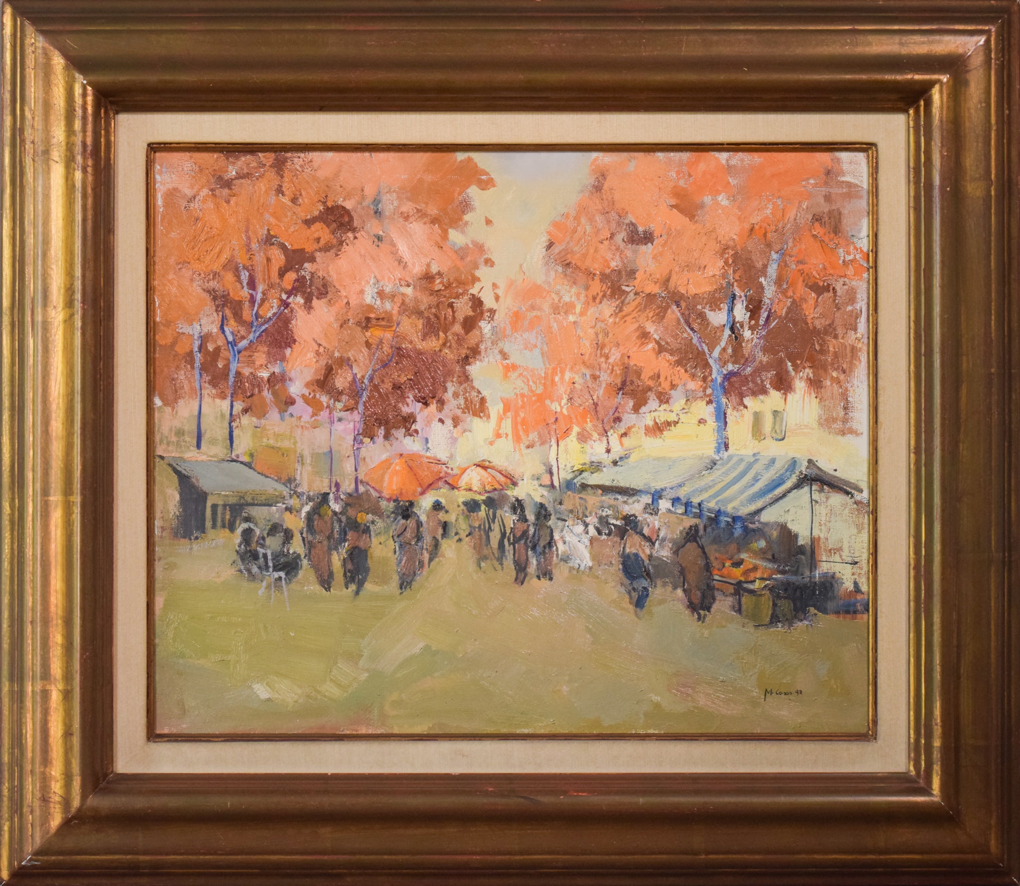 Artwork by Unknown, Autumn Market Scene, Made of Oil on canvas 
