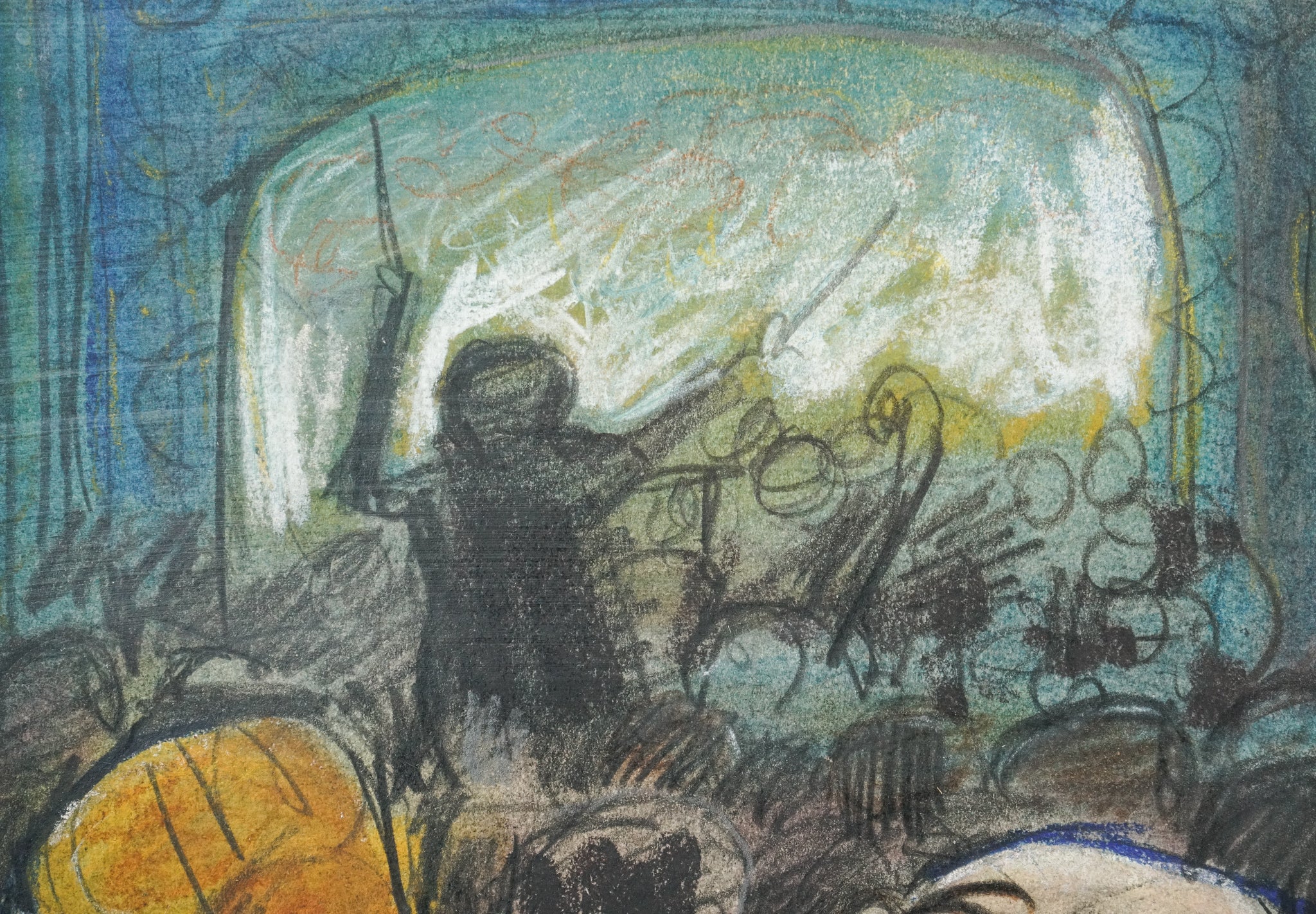 Artwork by Unknown, Cartoon theatre scene, Made of Pastel 
