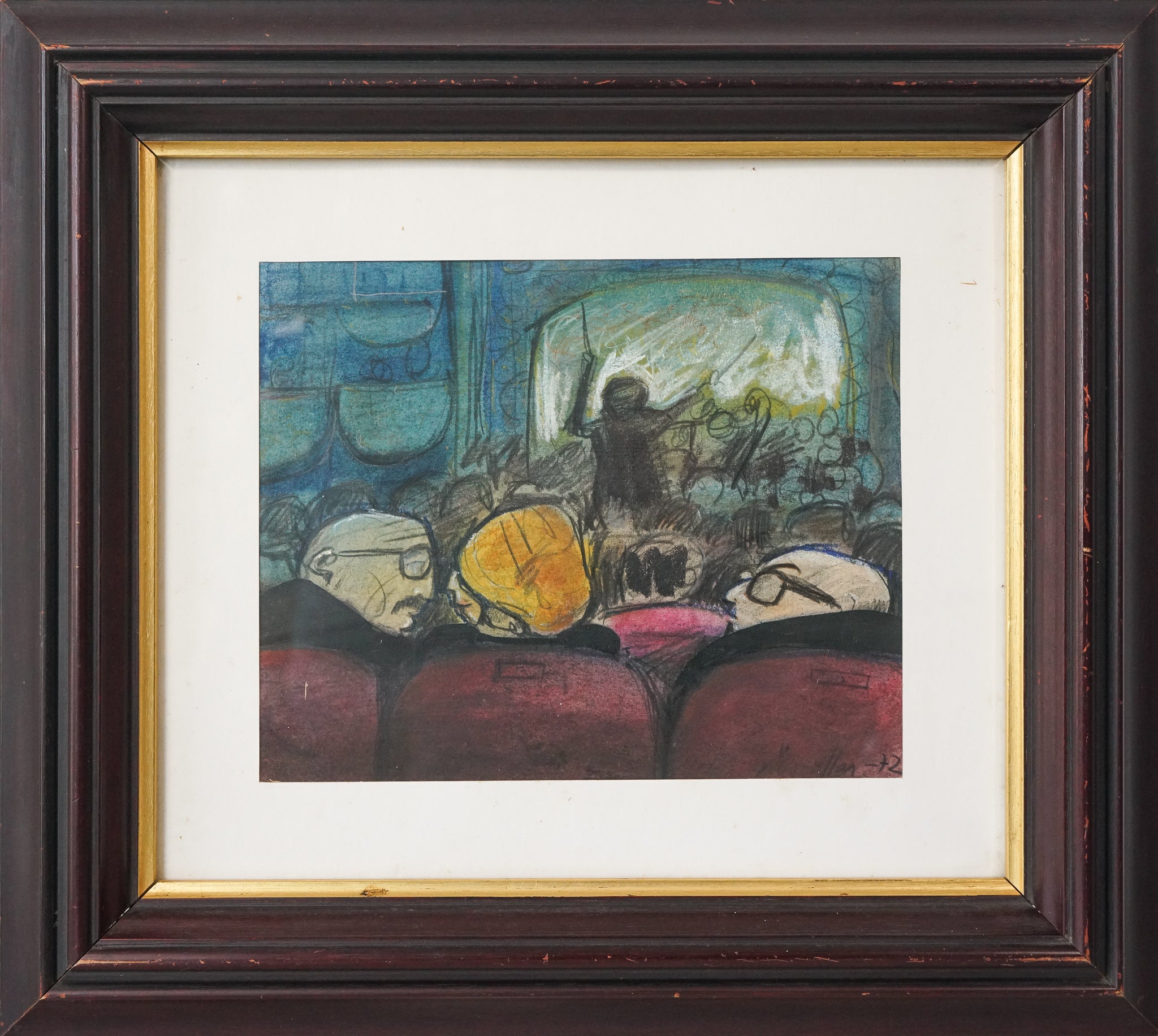 Artwork by Unknown, Cartoon theatre scene, Made of Pastel 
