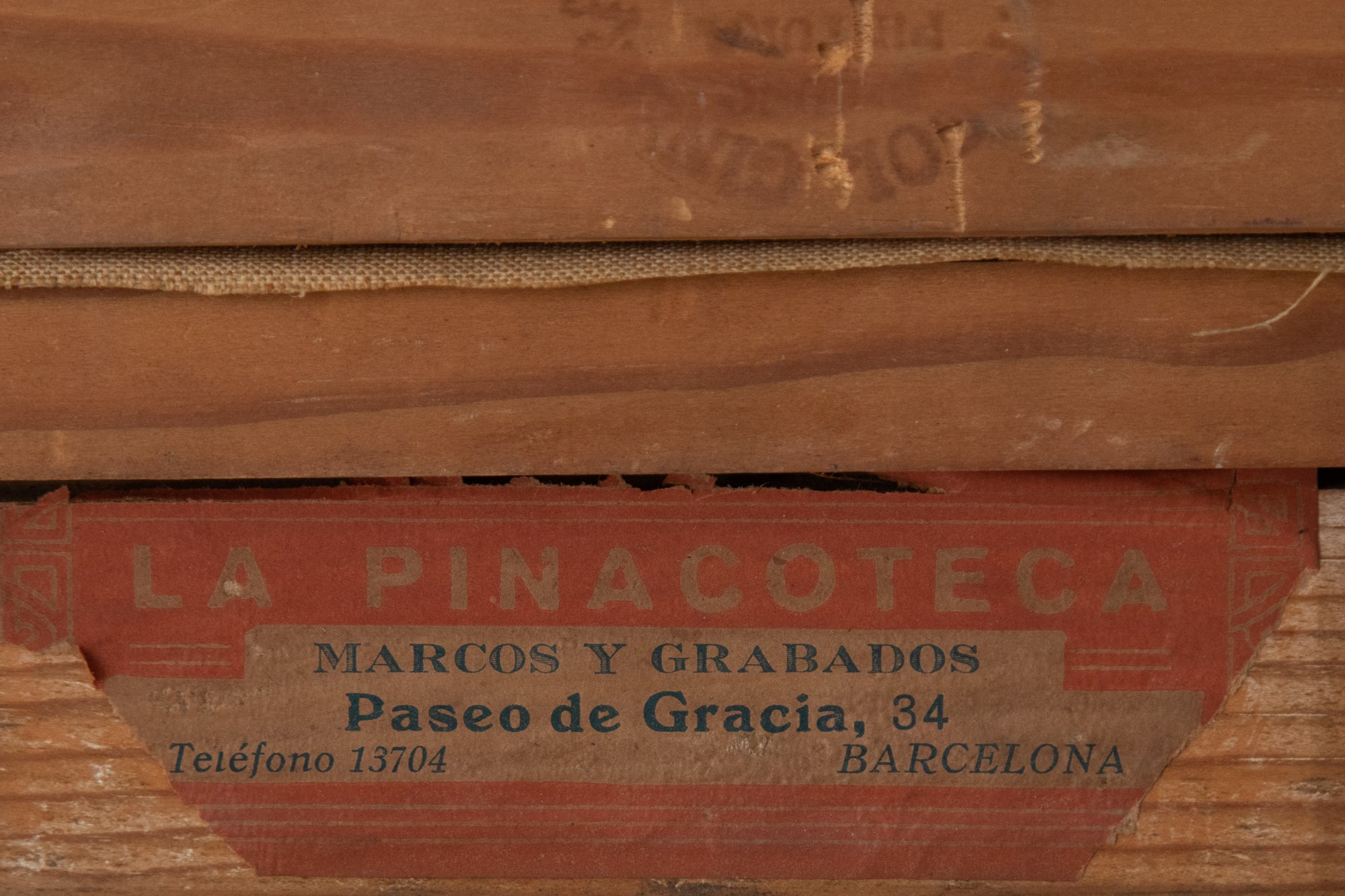 A painting of a landscape with trees in the foreground.