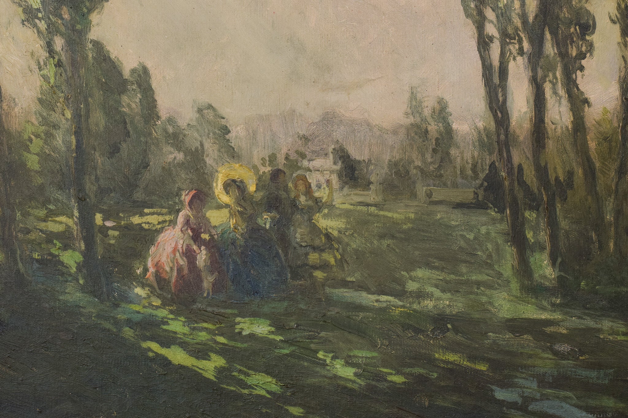 Artwork by Unknown, Classical Ladies in a Landscape , Made of Oil on canvas 