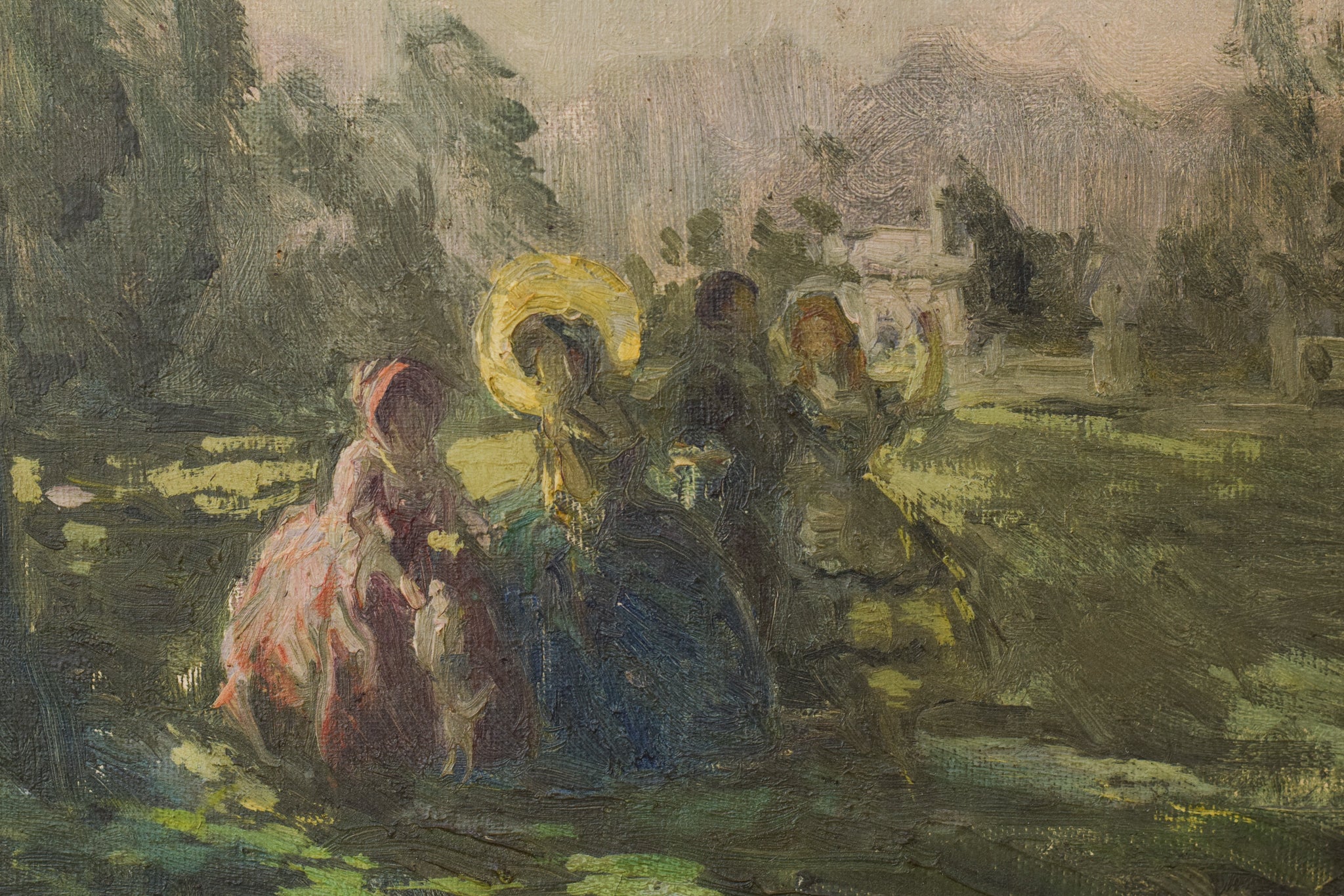 Artwork by Unknown, Classical Ladies in a Landscape , Made of Oil on canvas 