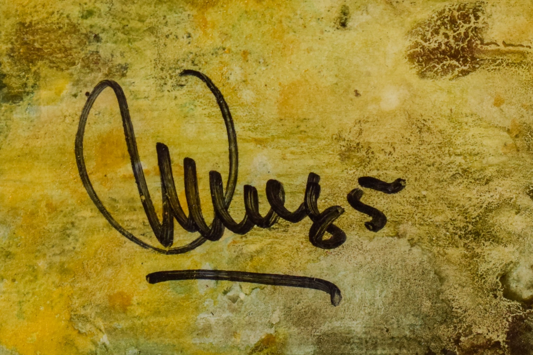 A painting of a tree in the middle of a forest.