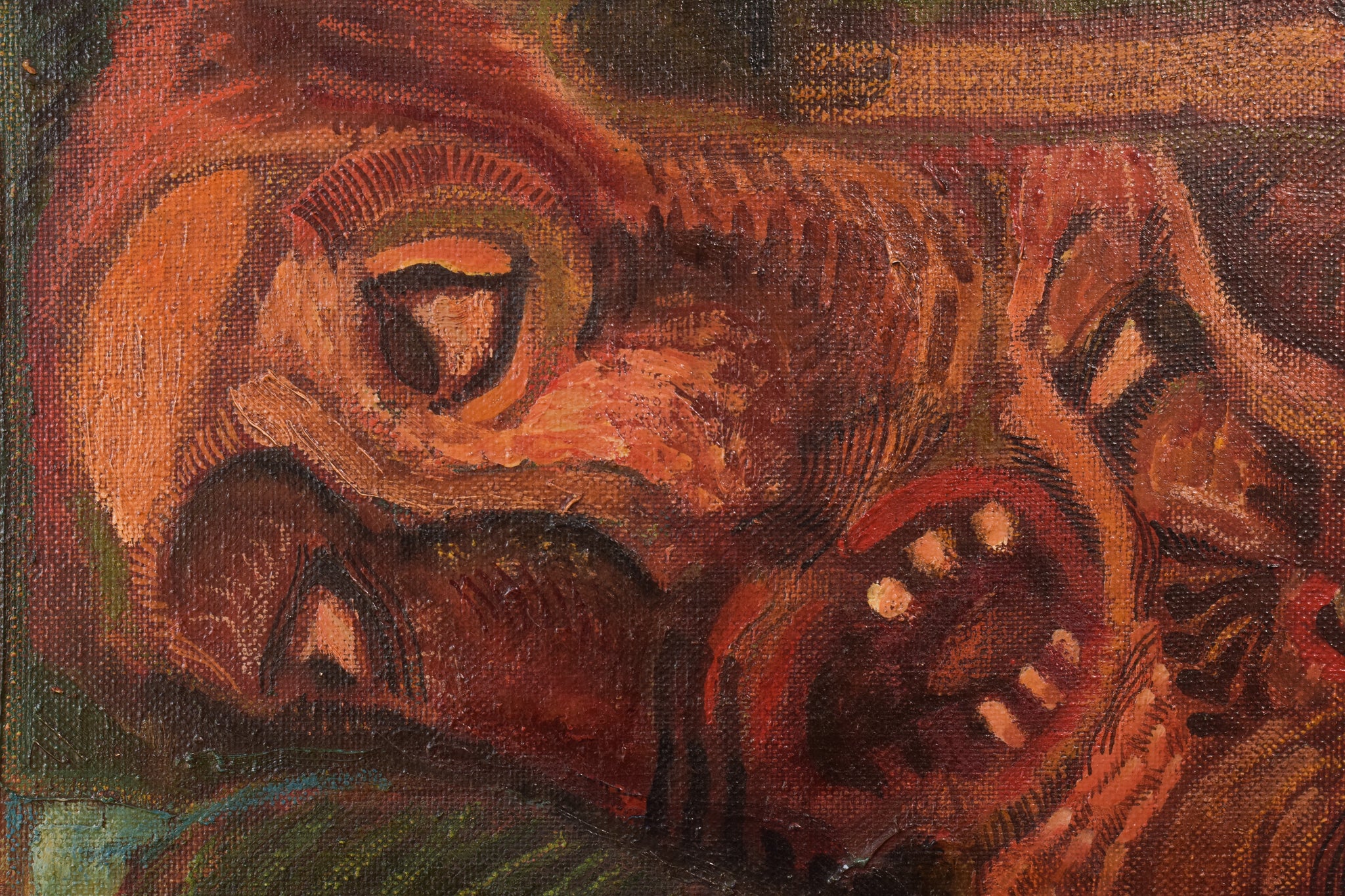 A painting of a man and woman sitting at a table.