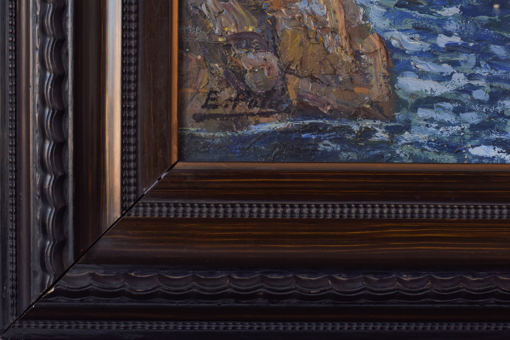 Artwork by Unknown, E. Palá - Impressionist Coastal Seascape, Made of Oil on canvas 