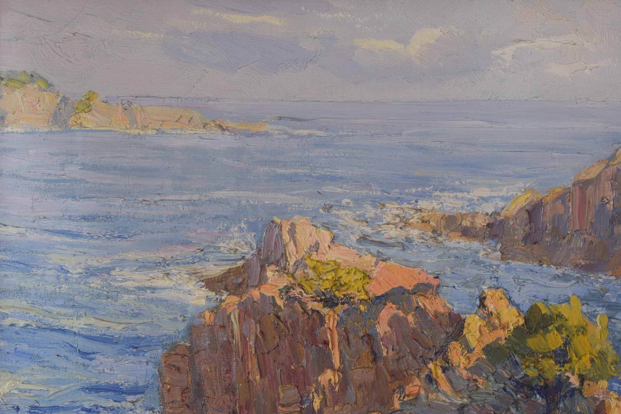 Artwork by Unknown, E. Palá - Impressionist Coastal Seascape, Made of Oil on canvas 