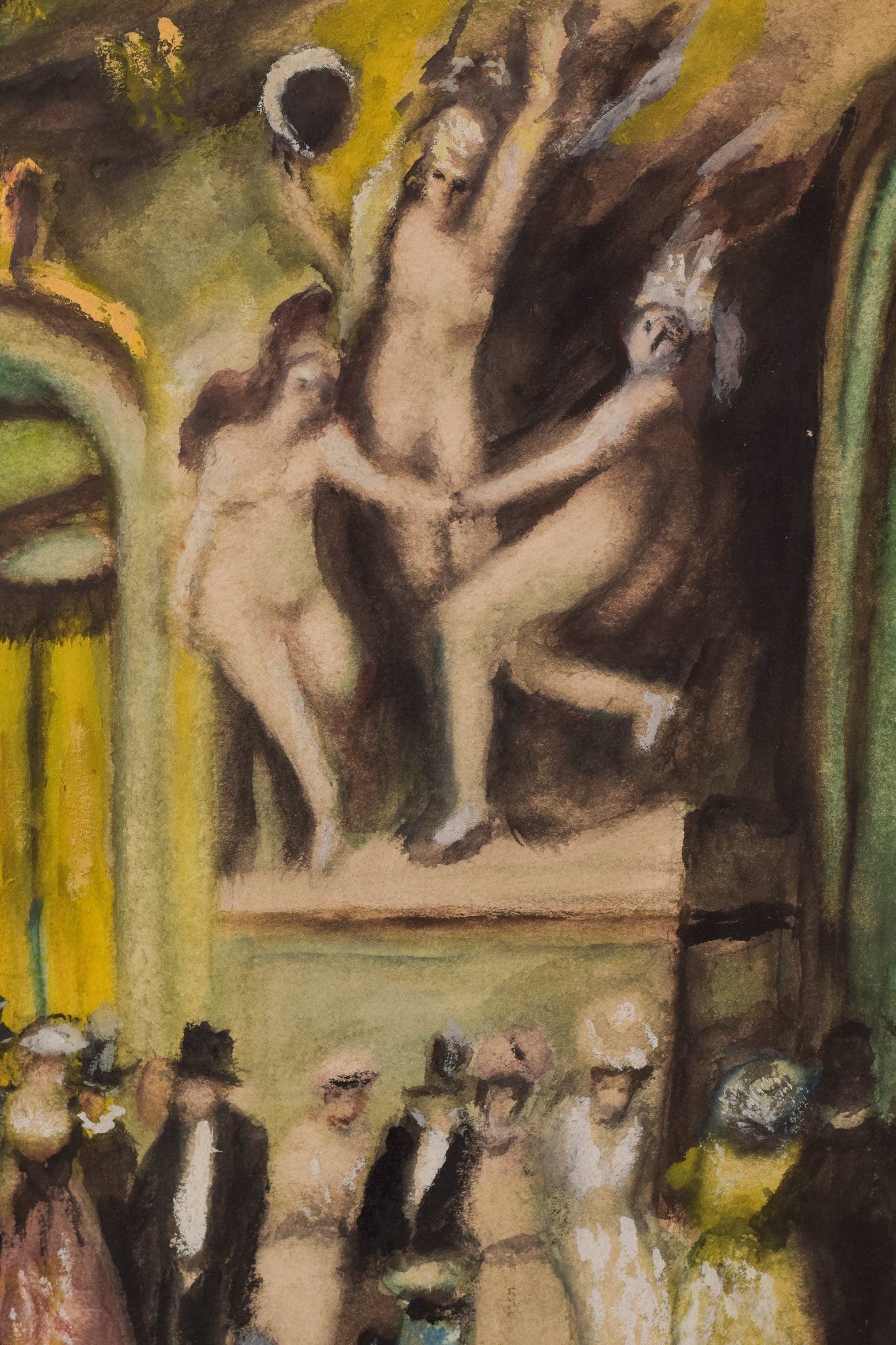 Artwork by Unknown, Evening Scene in the Style of Renoir, Made of Pastel 