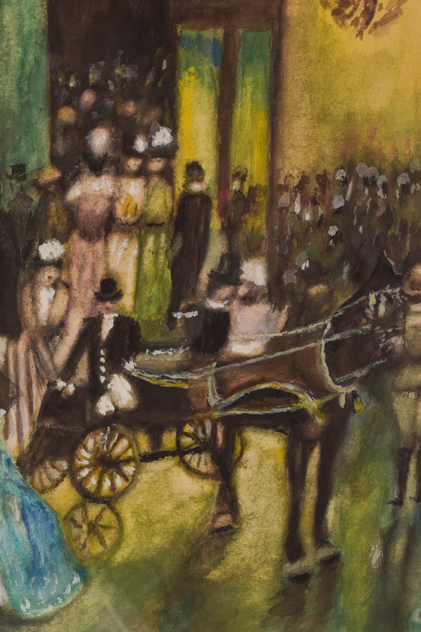 Artwork by Unknown, Evening Scene in the Style of Renoir, Made of Pastel 