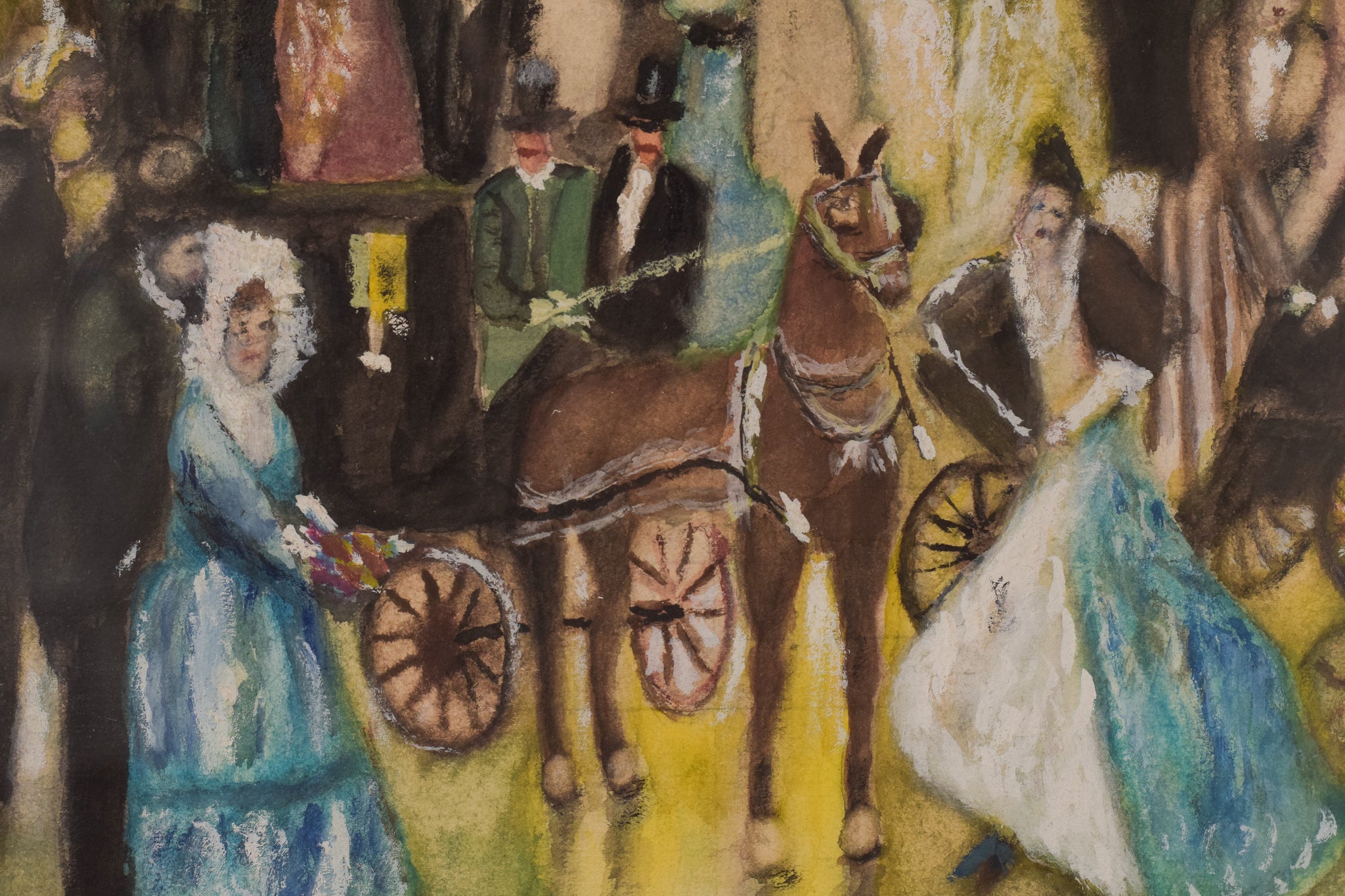 Artwork by Unknown, Evening Scene in the Style of Renoir, Made of Pastel 