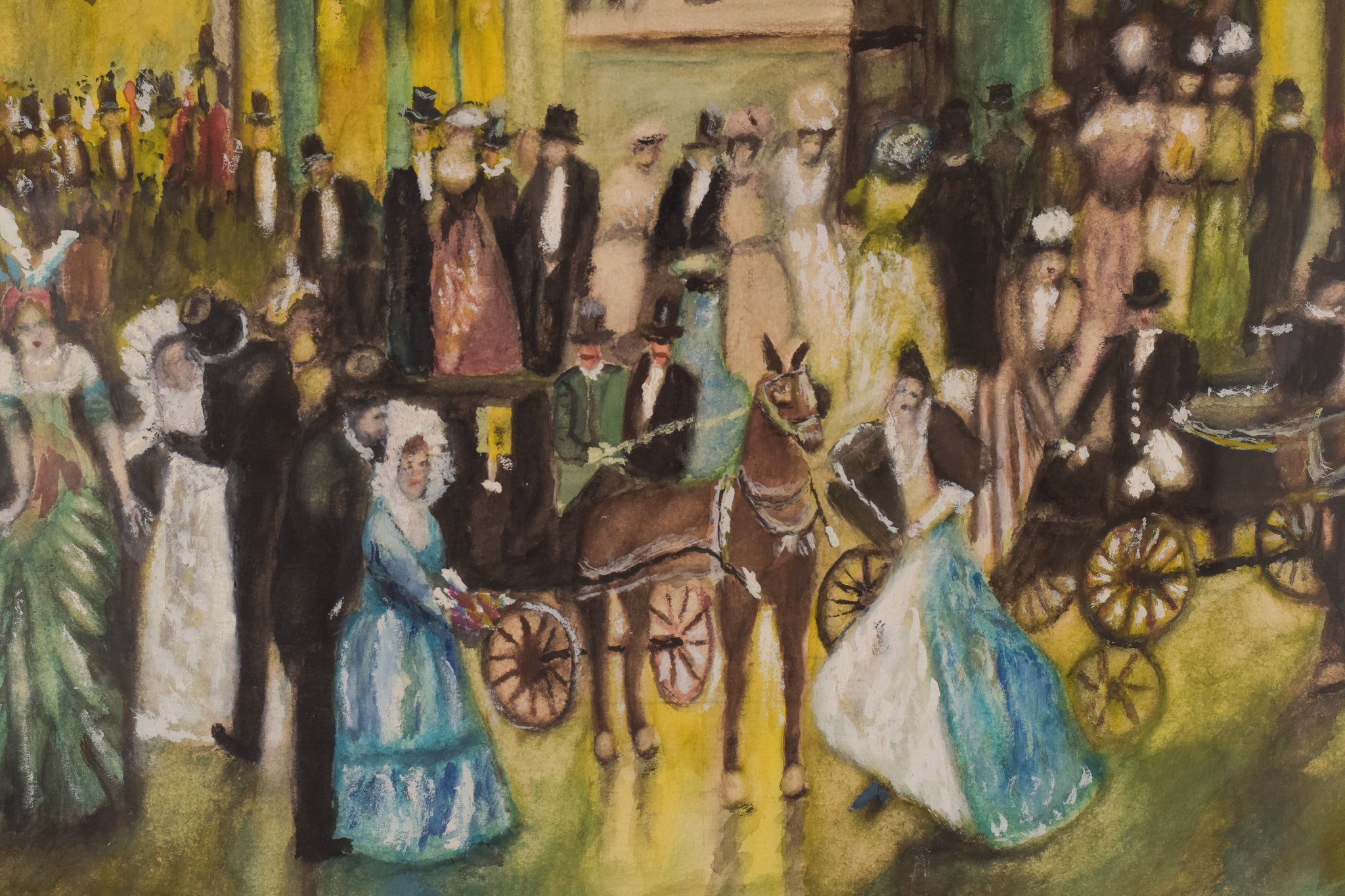 Artwork by Unknown, Evening Scene in the Style of Renoir, Made of Pastel 