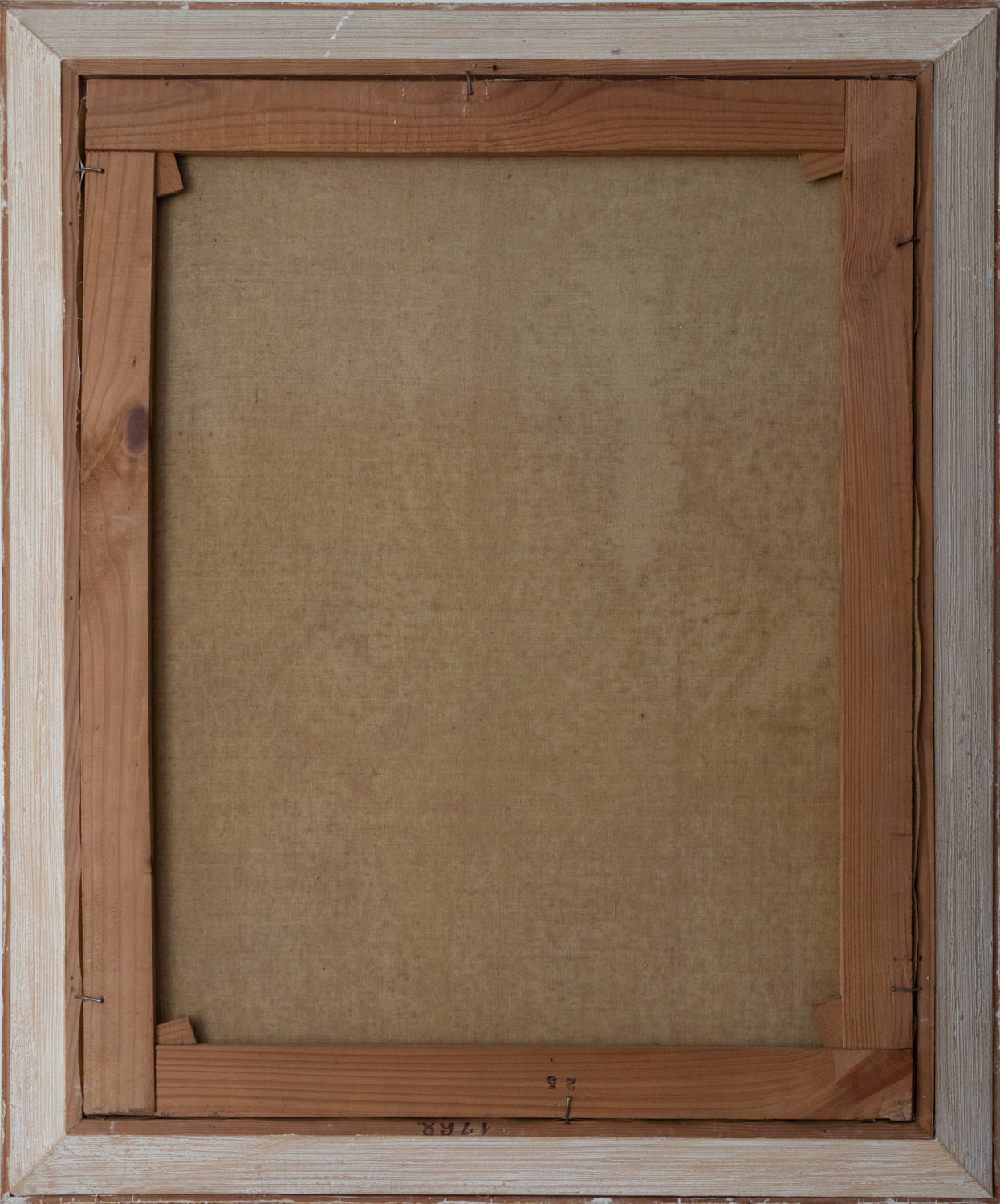 A painting of fruit and a vase on a table.
