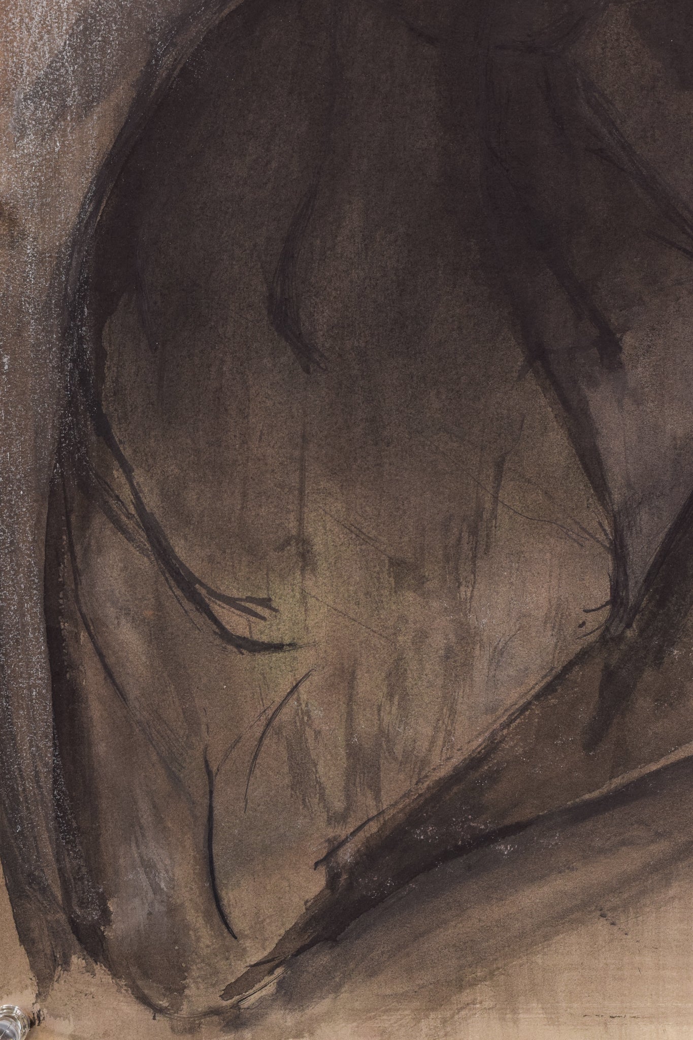 A drawing of a woman in a black dress.