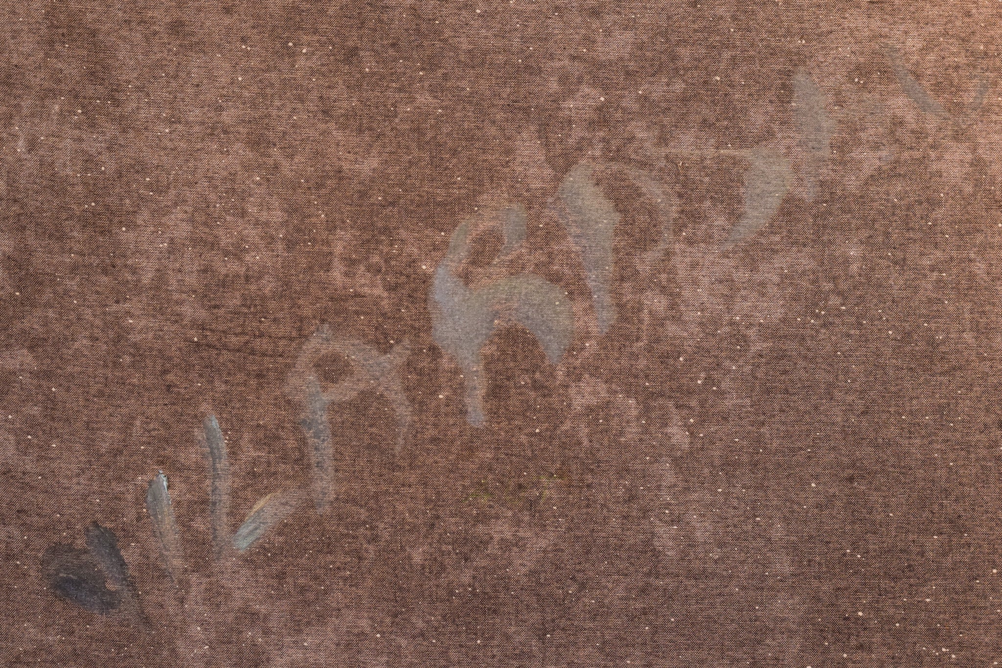 A painting of a table with a bowl of fruit on it.