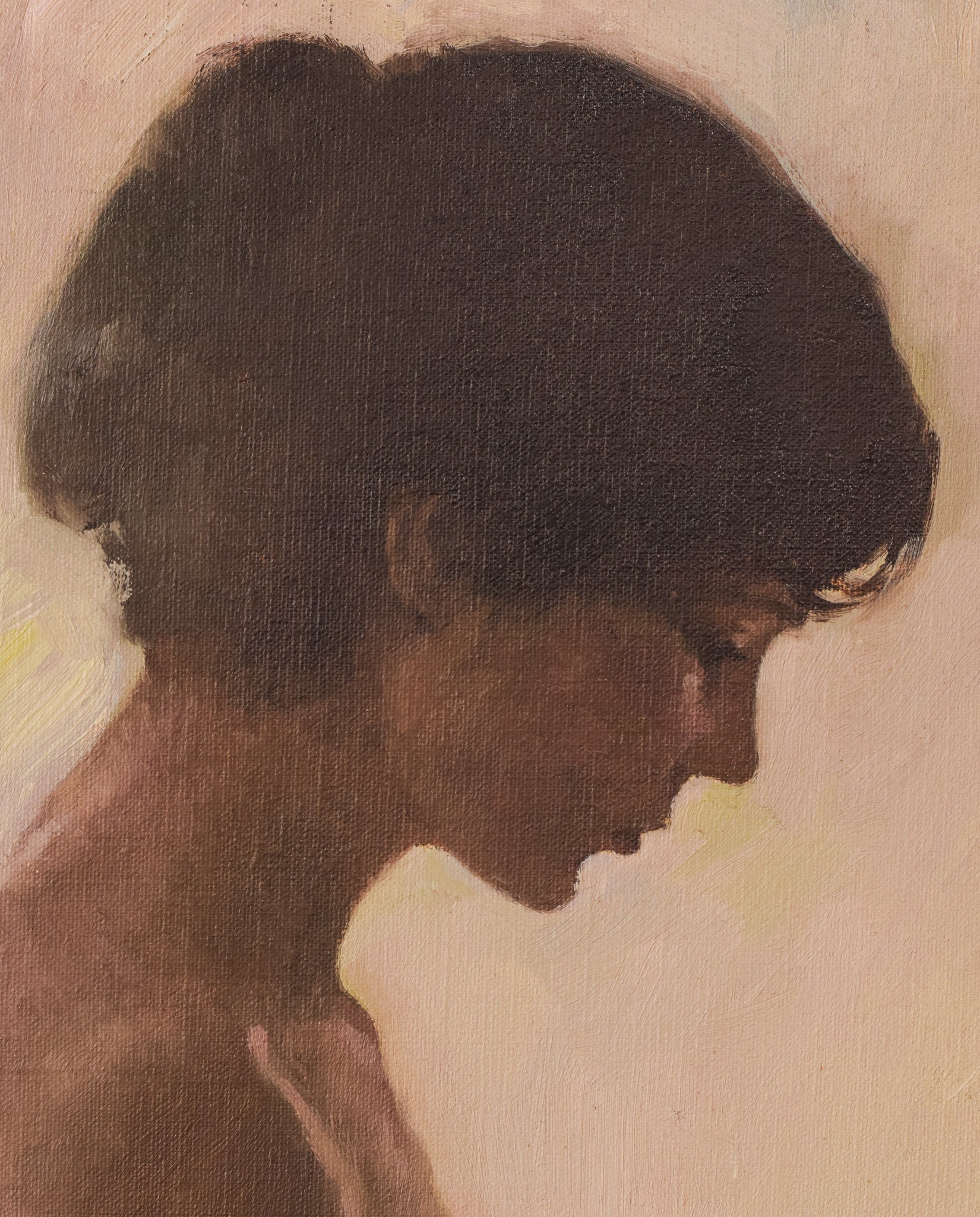 Artwork by Unknown, Female Nude Study with Bouquet of Flowers, Made of Oil on canvas 