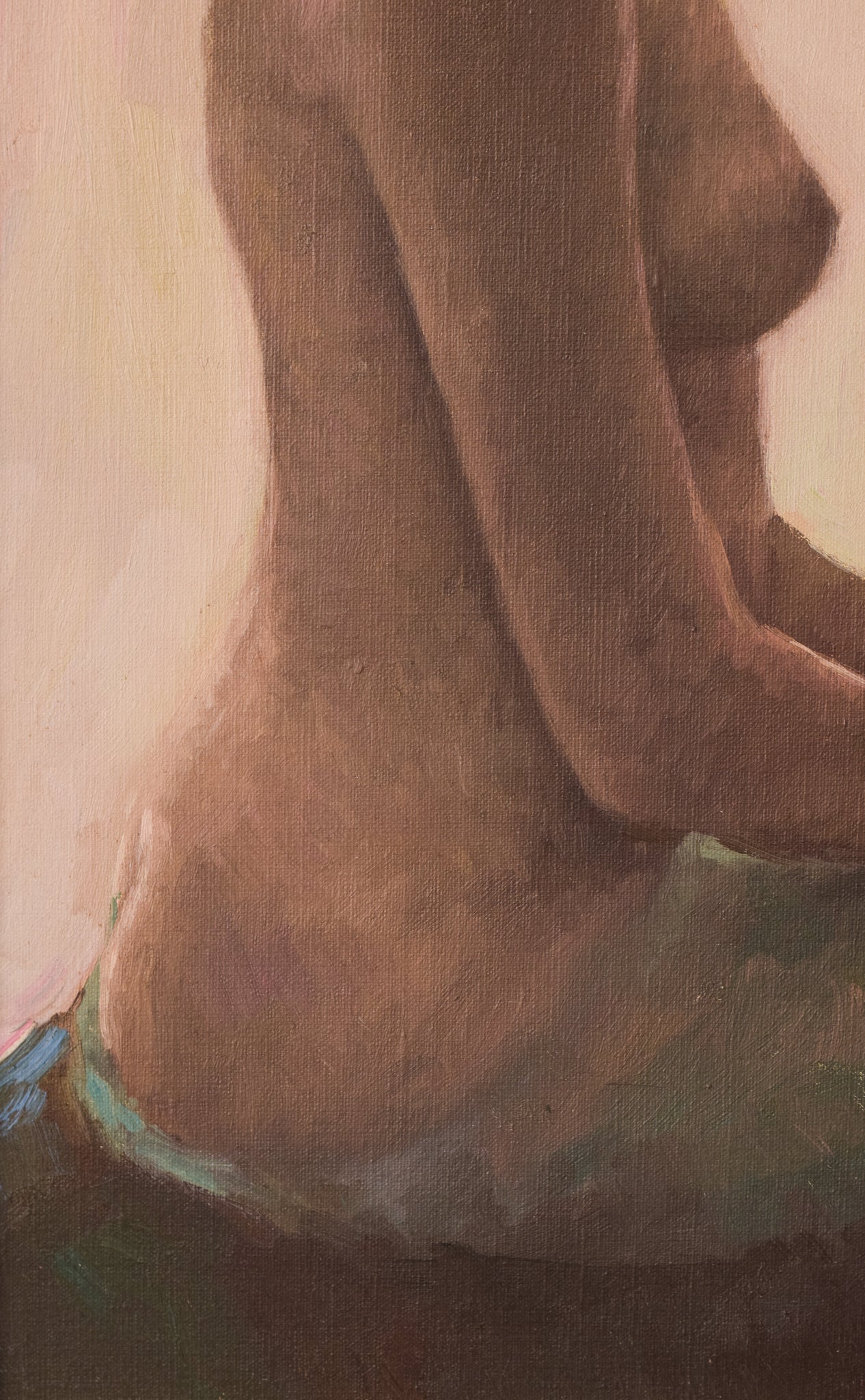 Artwork by Unknown, Female Nude Study with Bouquet of Flowers, Made of Oil on canvas 