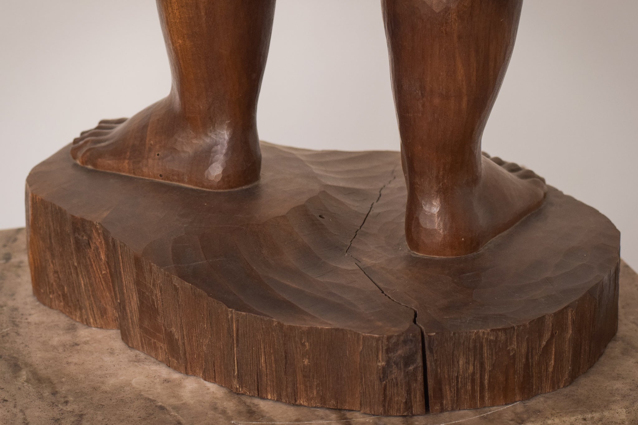 Artwork by Unknown, Female Nude with Stand, Made of Wood 
