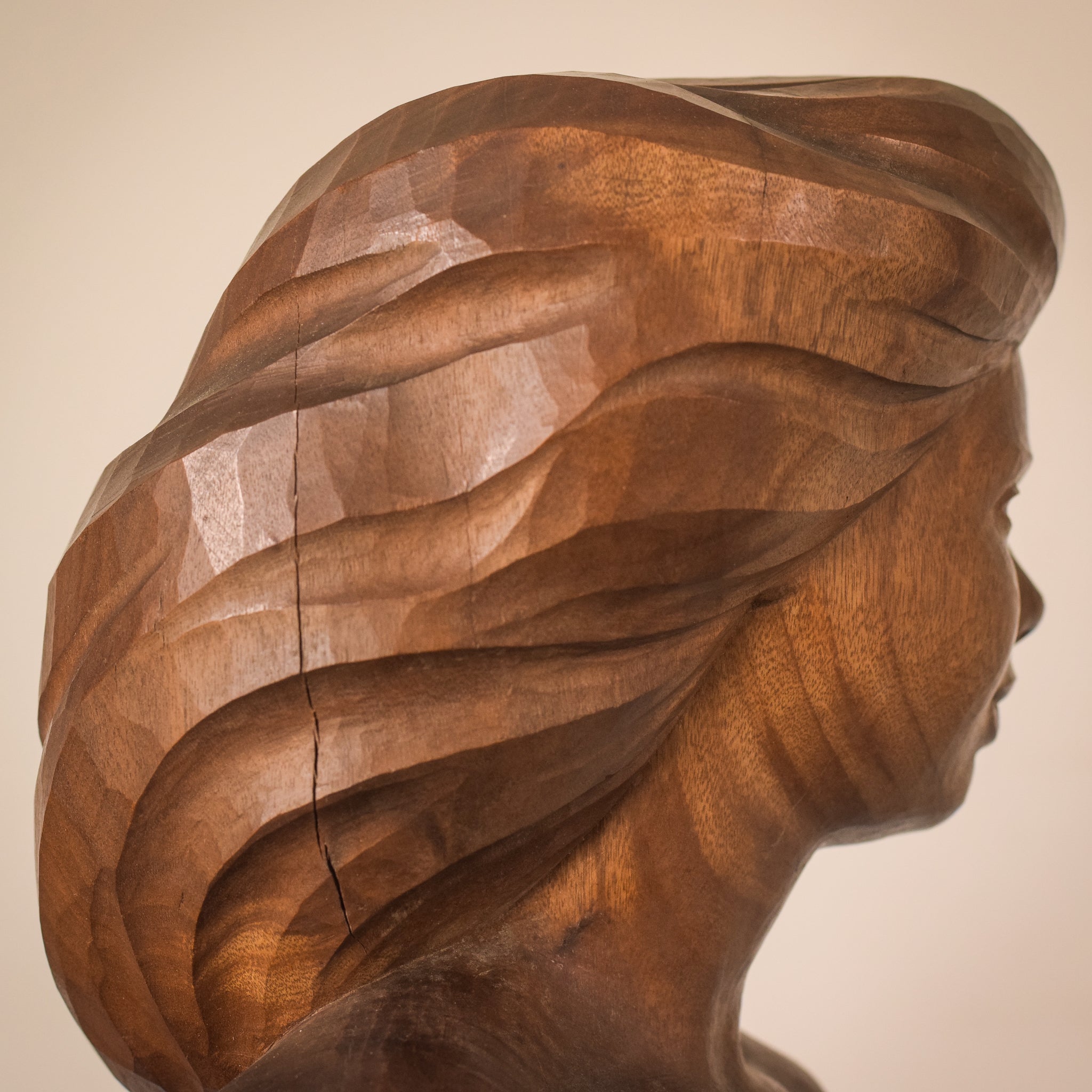 Artwork by Unknown, Female Nude with Stand, Made of Wood 