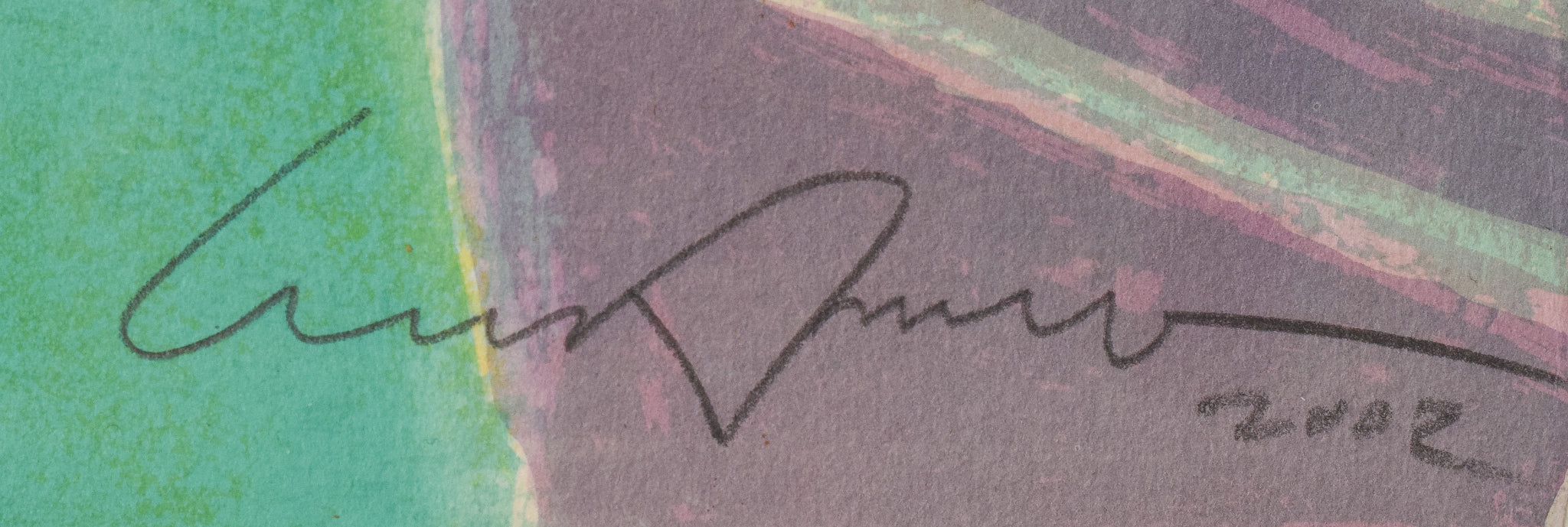 A painting of flowers in a vase on a table.