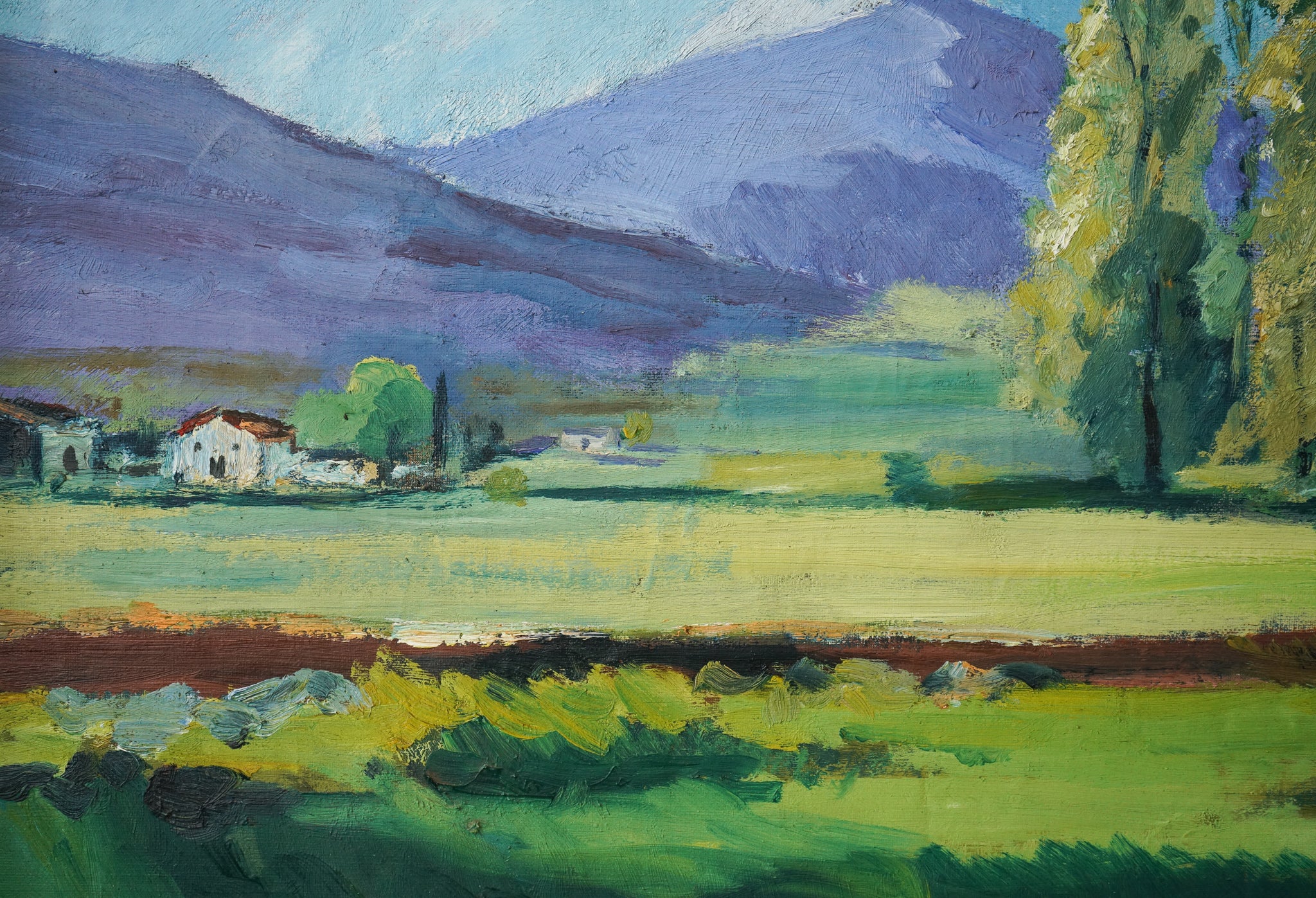 Artwork by Unknown, Frame signed summer landscape, Made of Oil on canvas 