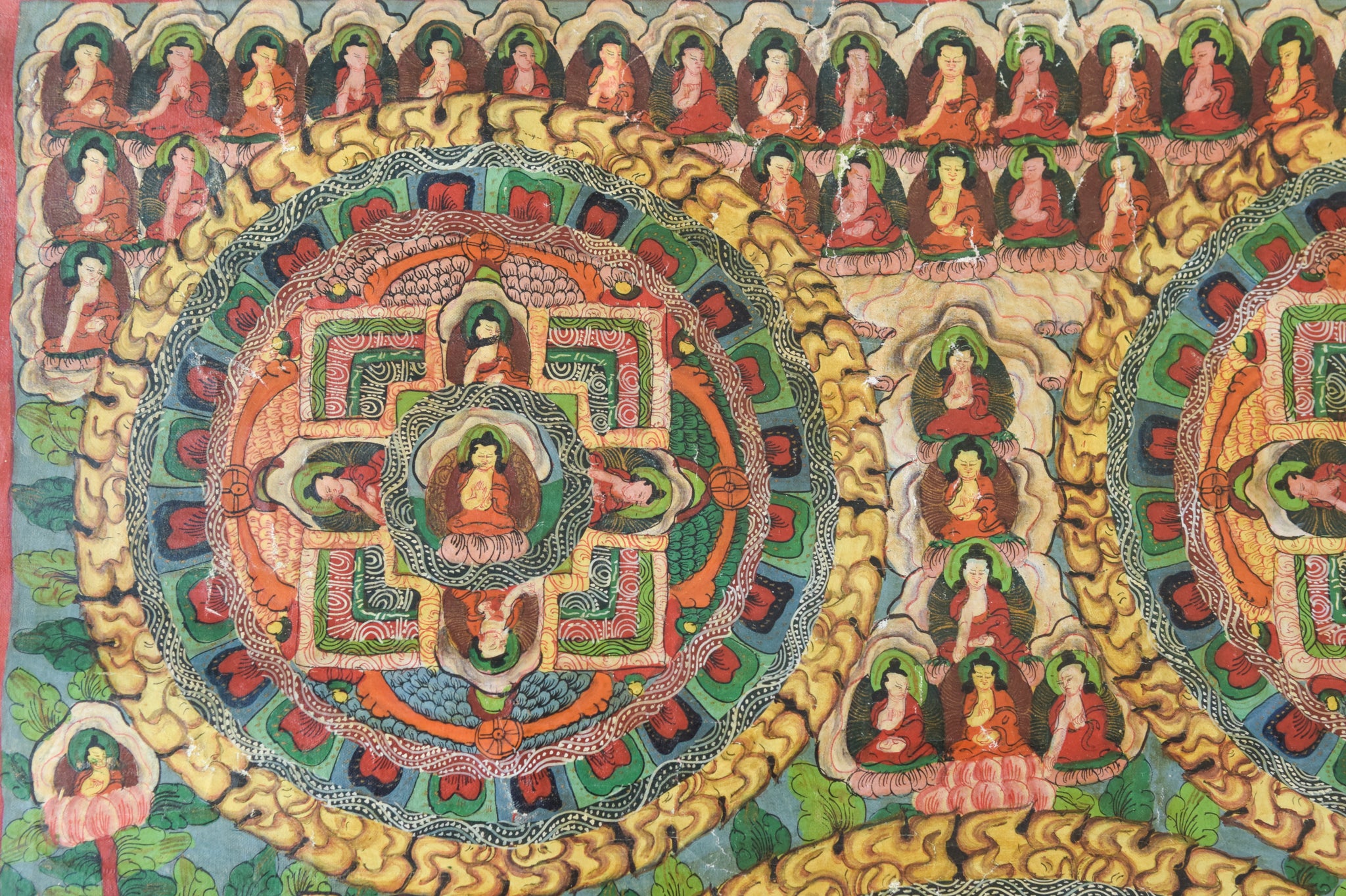 Artwork by Unknown, Hand Painted Tibetan Scroll, Made of Hand Painted 