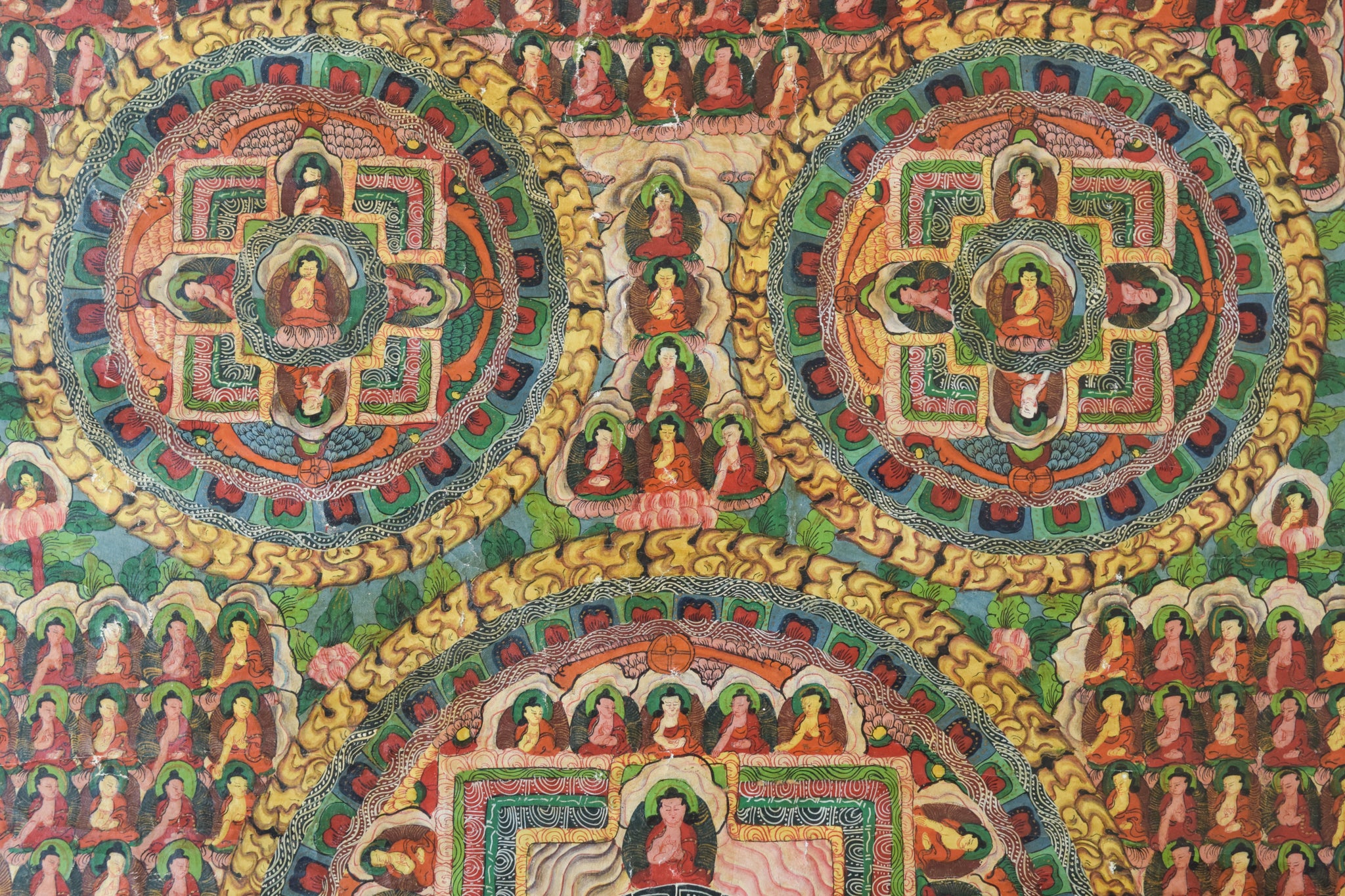 Artwork by Unknown, Hand Painted Tibetan Scroll, Made of Hand Painted 