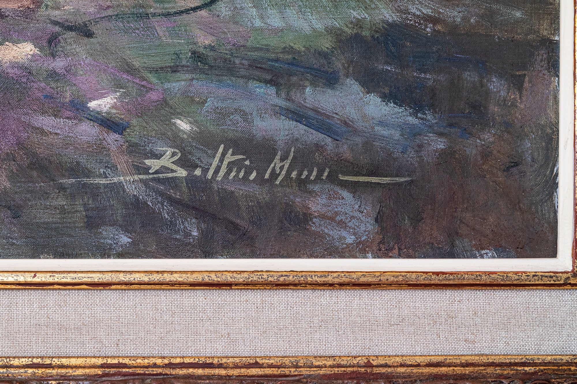 A painting of a group of people in a field.