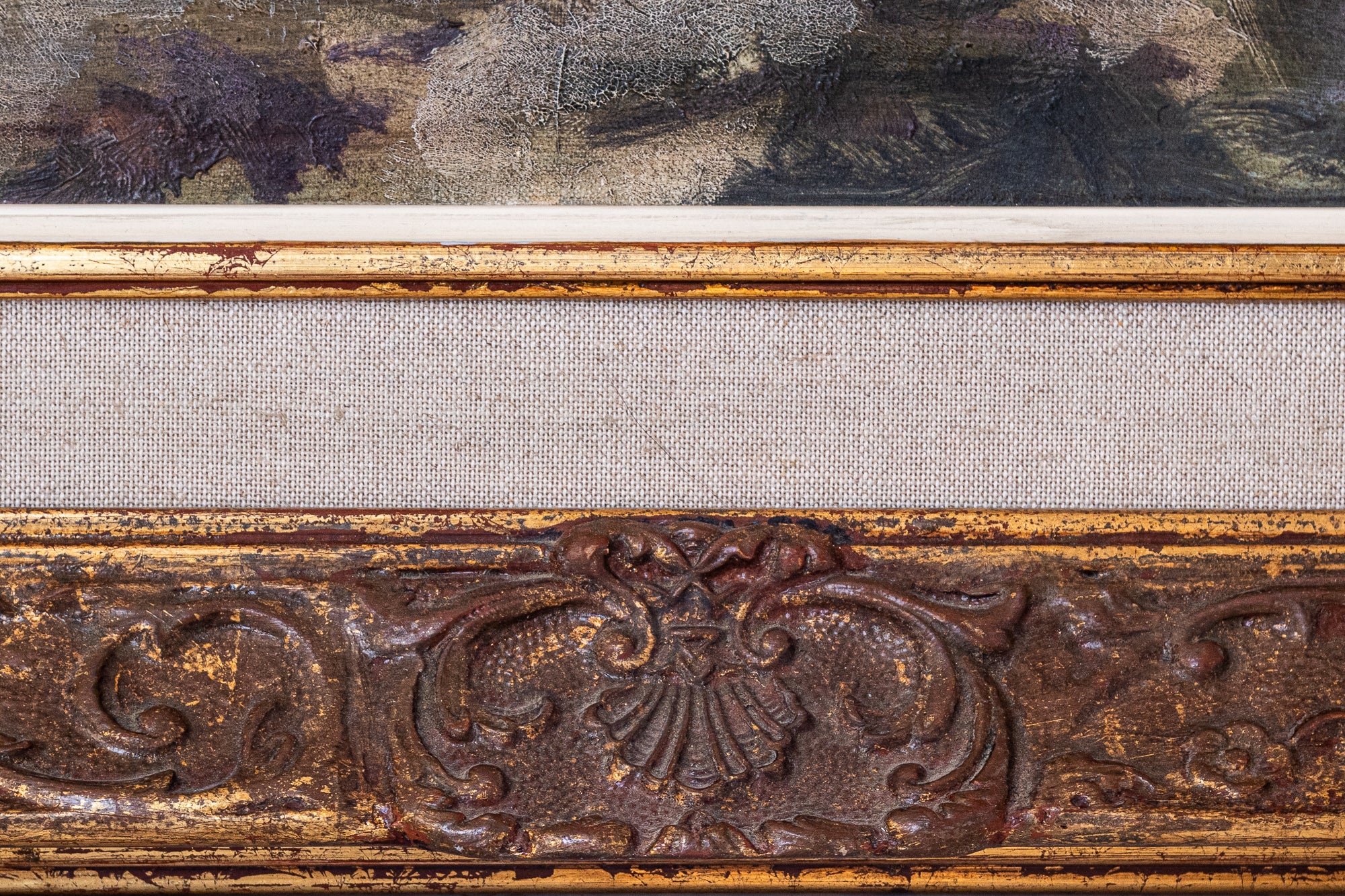 A painting of a group of people in a field.