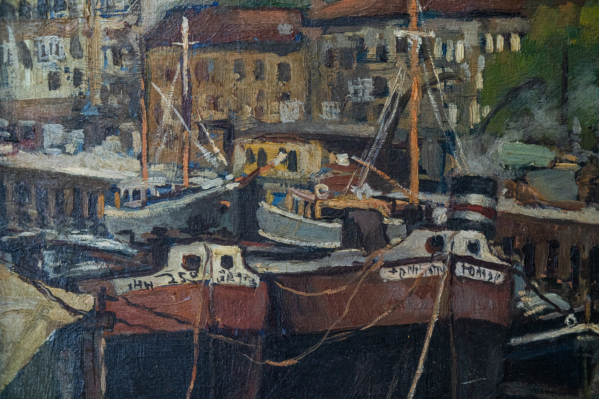 Artwork by Unknown, Impressionist Painting - Harbour Scene, Made of Oil on canvas 