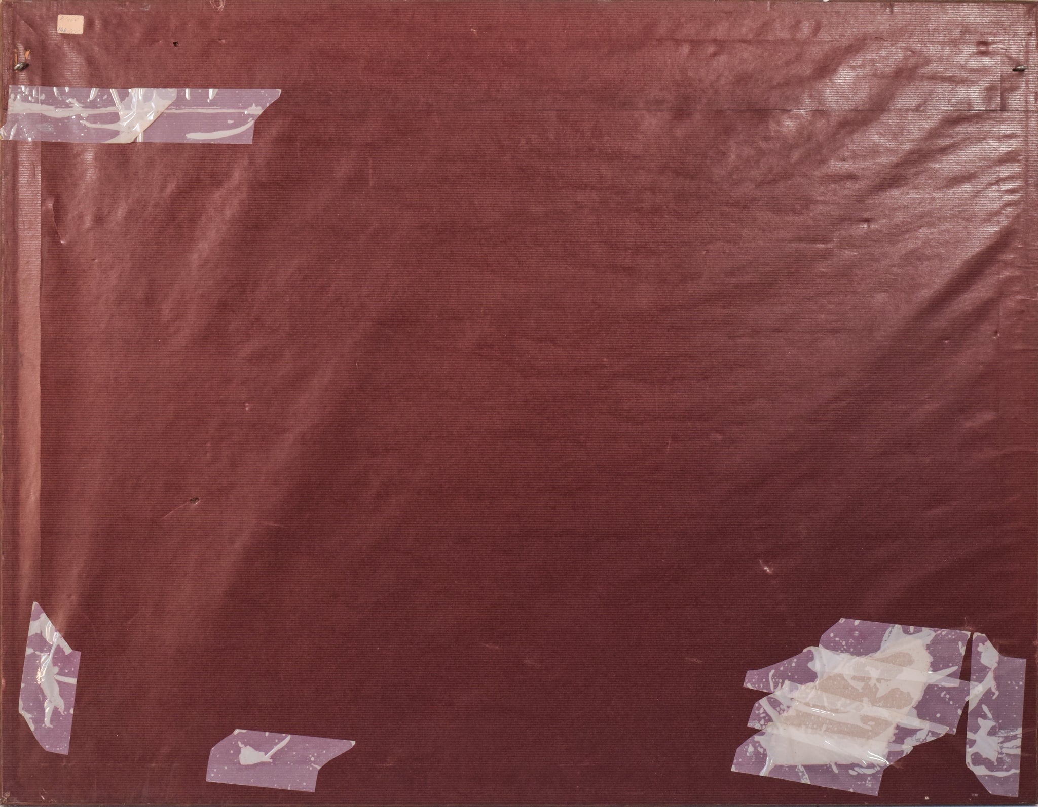 A painting of a person walking in the snow.