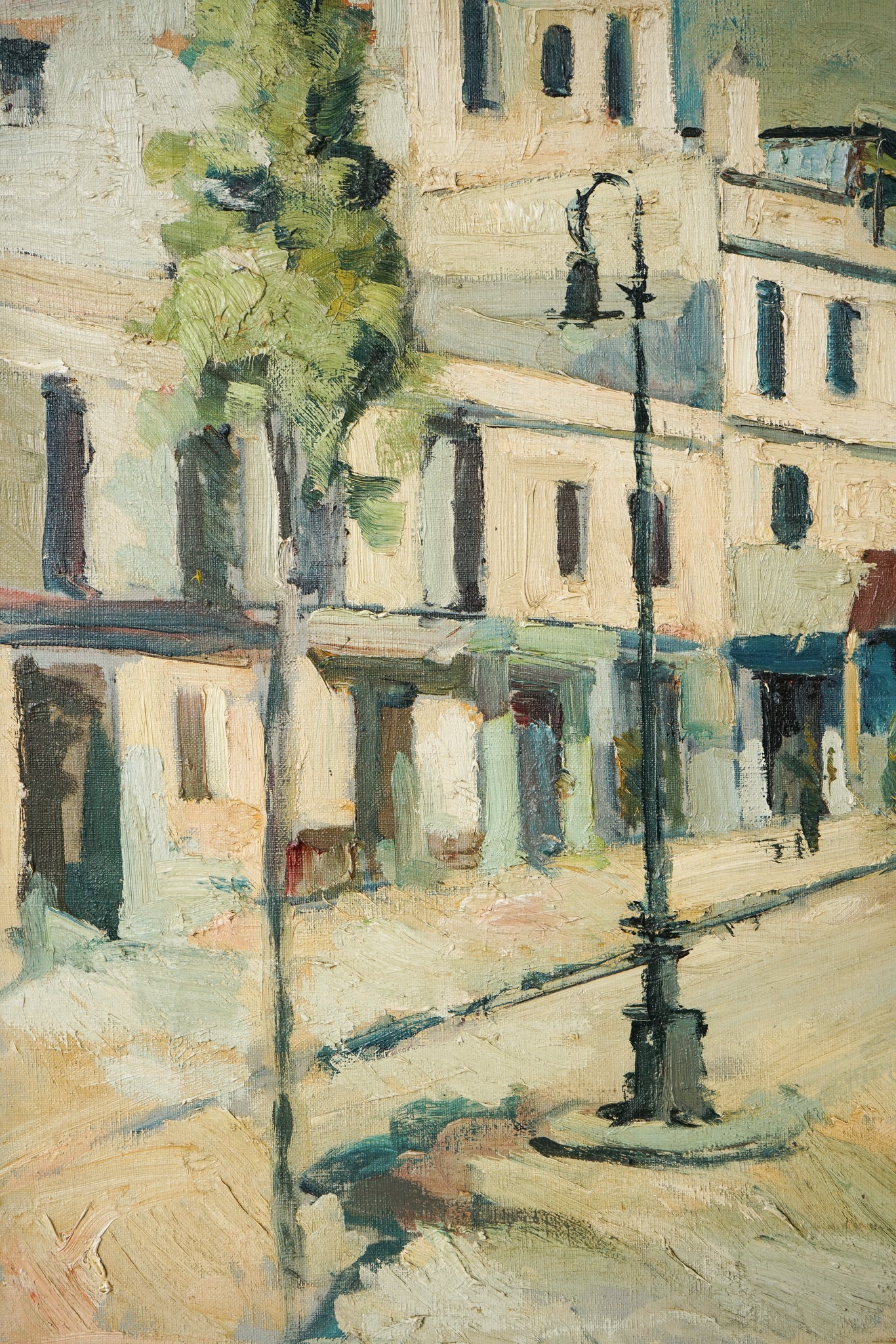 Artwork by Unknown, Impressionist Town Scene, Made of Oil on canvas 