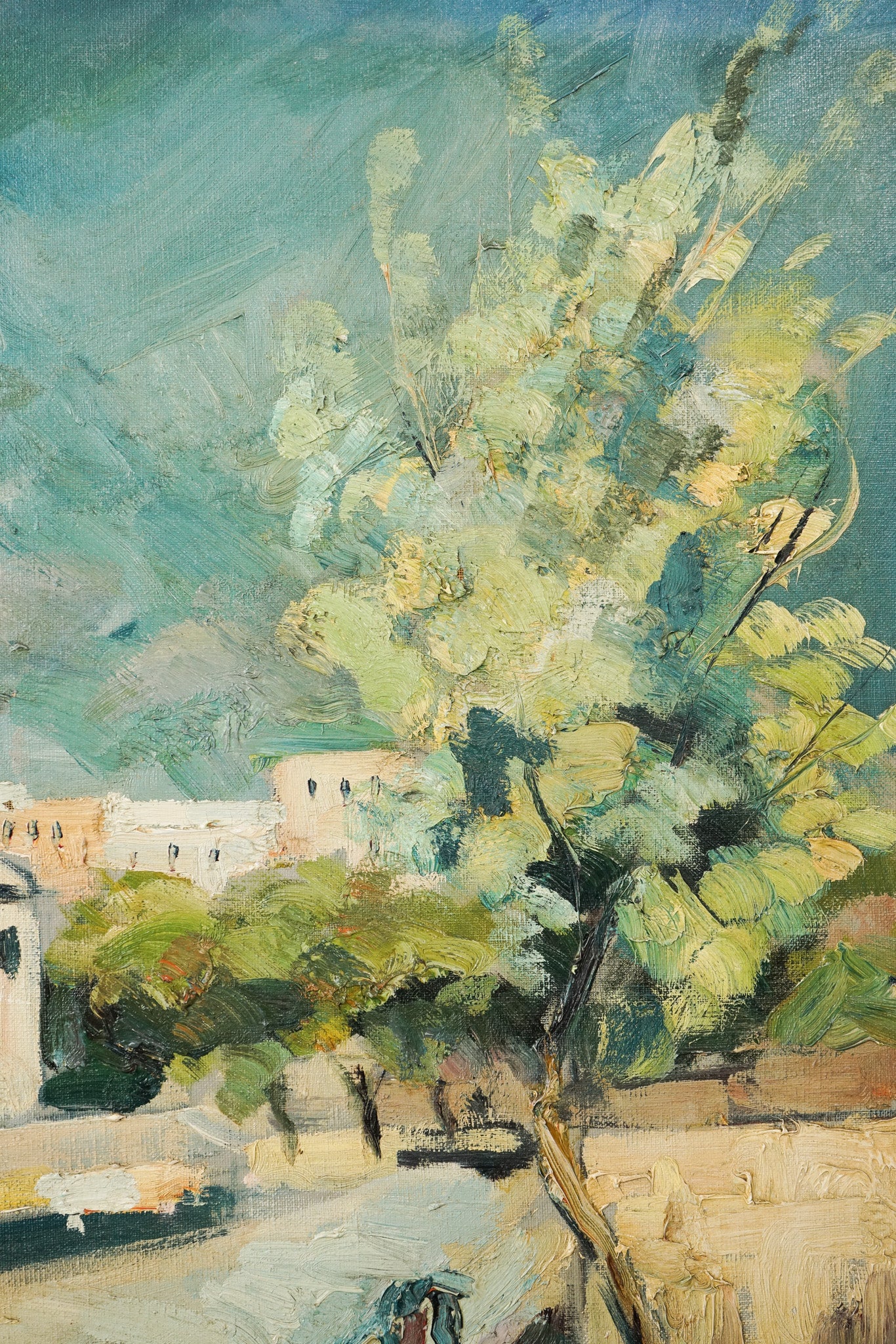 Artwork by Unknown, Impressionist Town Scene, Made of Oil on canvas 