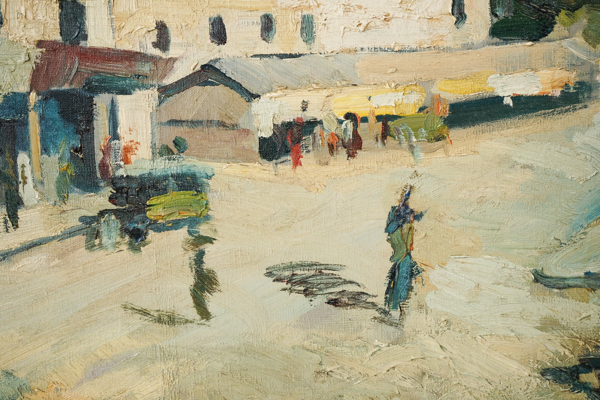 Artwork by Unknown, Impressionist Town Scene, Made of Oil on canvas 