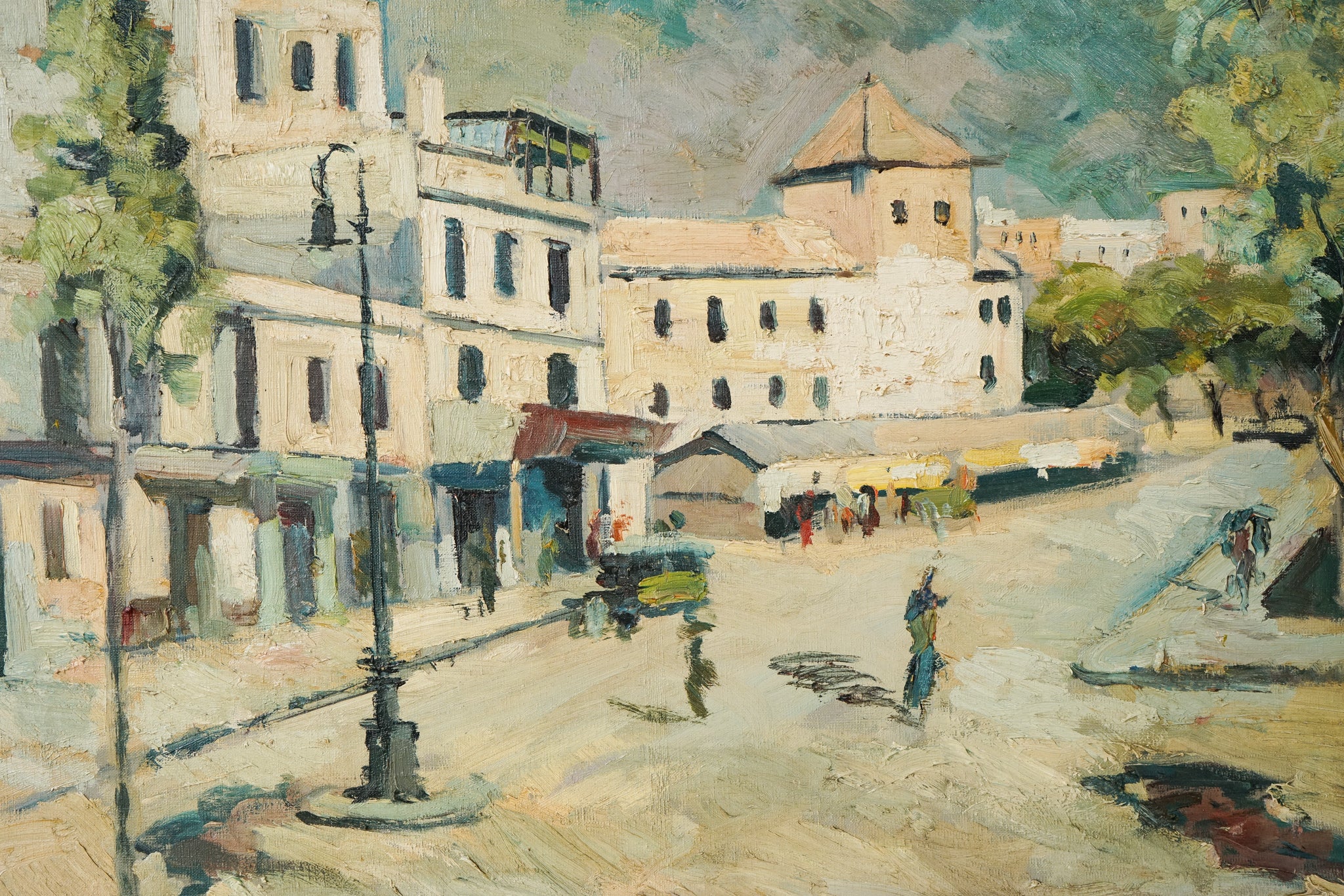 Artwork by Unknown, Impressionist Town Scene, Made of Oil on canvas 