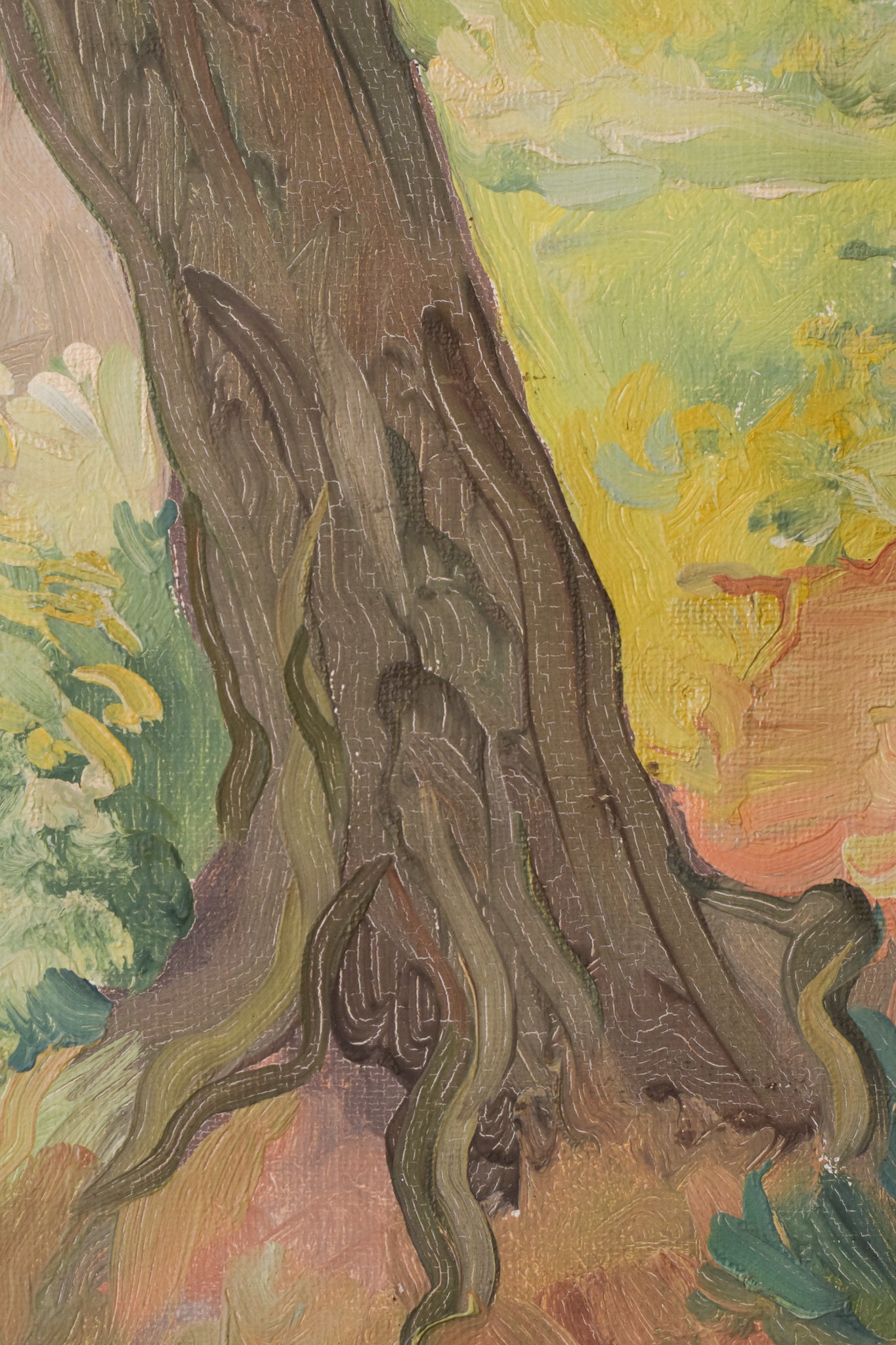 Artwork by Unknown, Impressionist - Wooded Landscape with Flowers, Made of Oil on board 