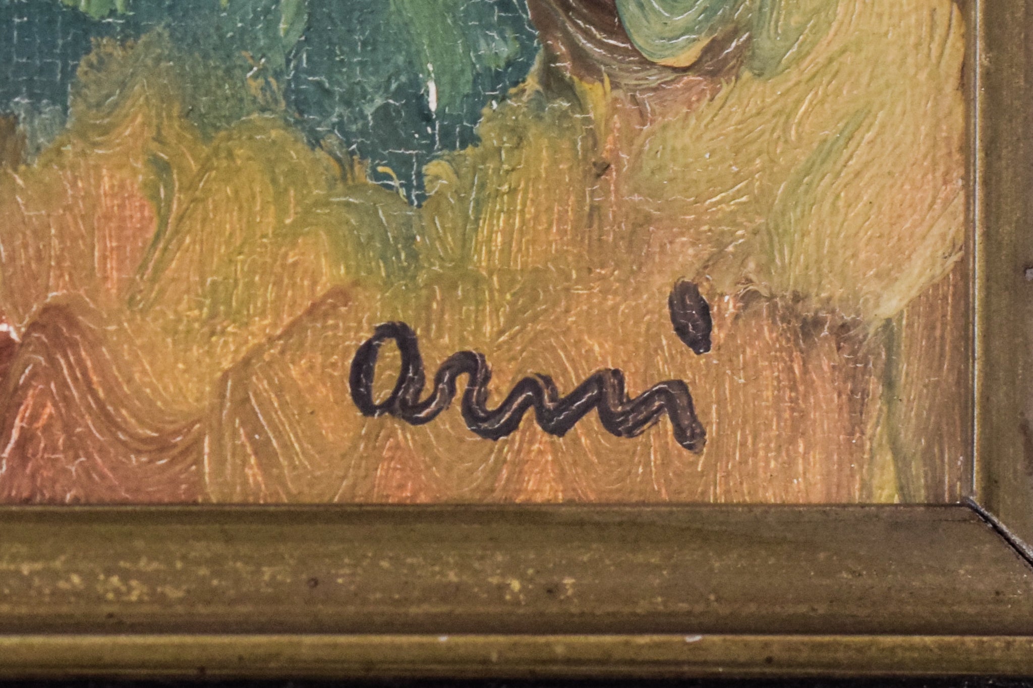 Artwork by Unknown, Impressionist - Wooded Landscape with Flowers, Made of Oil on board 