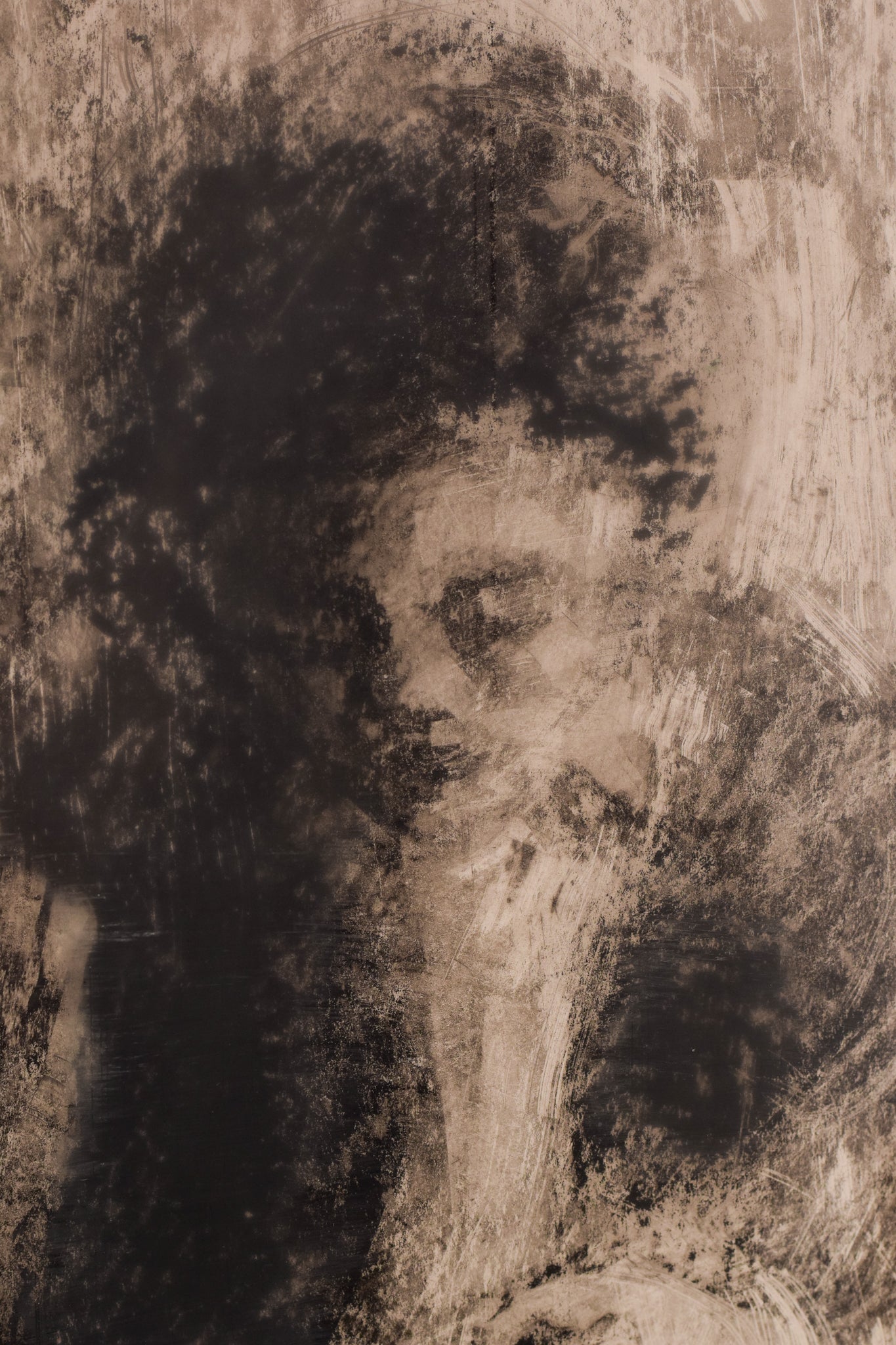 Artwork by Unknown, Lady Sewing, Made of Graphite on paper 