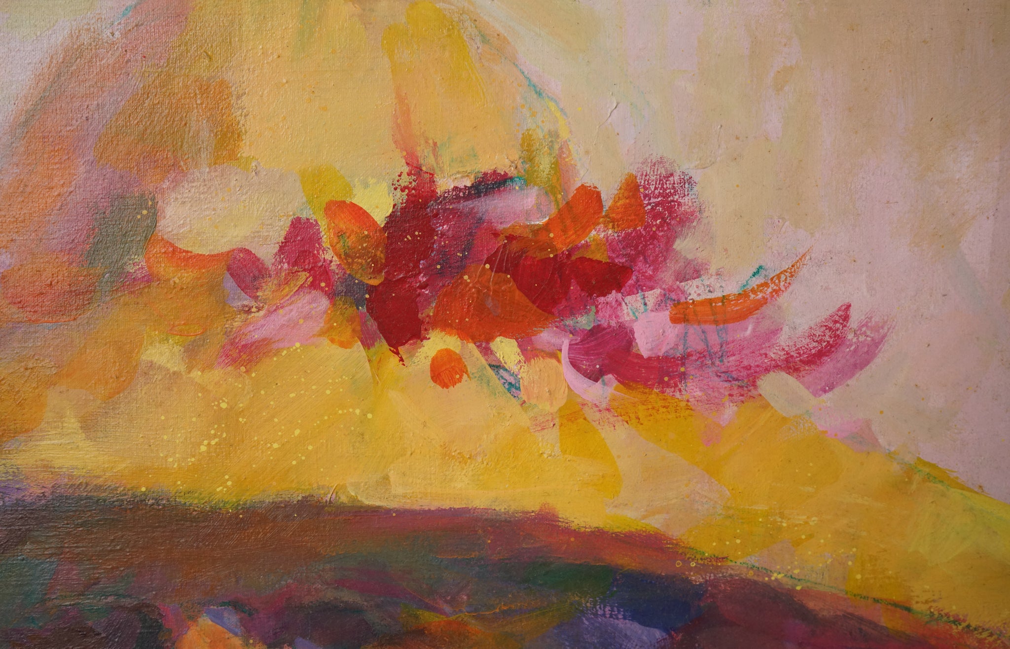 A painting of a woman wearing a yellow hat.