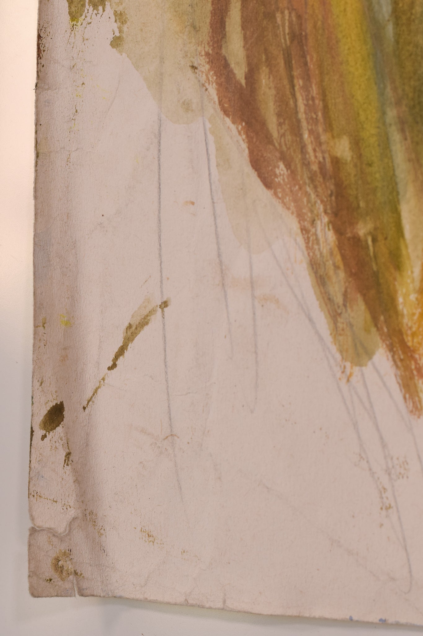 A watercolor painting of a field with tall grass in the foreground.