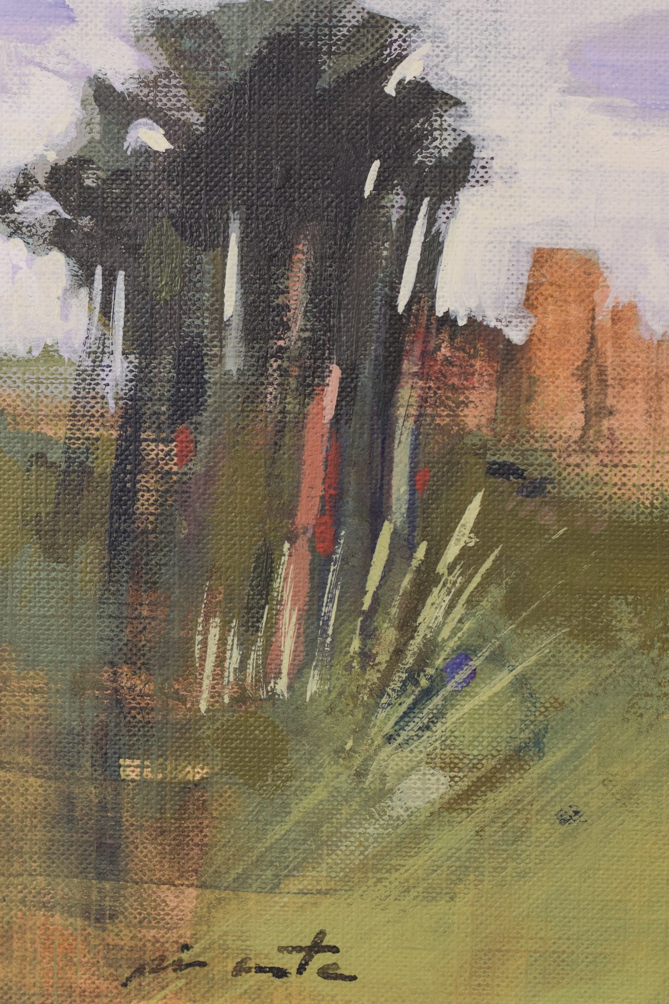 Artwork by Unknown, Landscape with Village, Made of Oil on board 