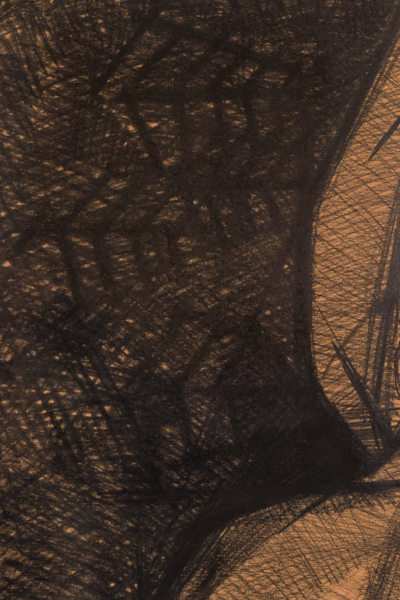 A drawing of a nude woman sitting on a chair.