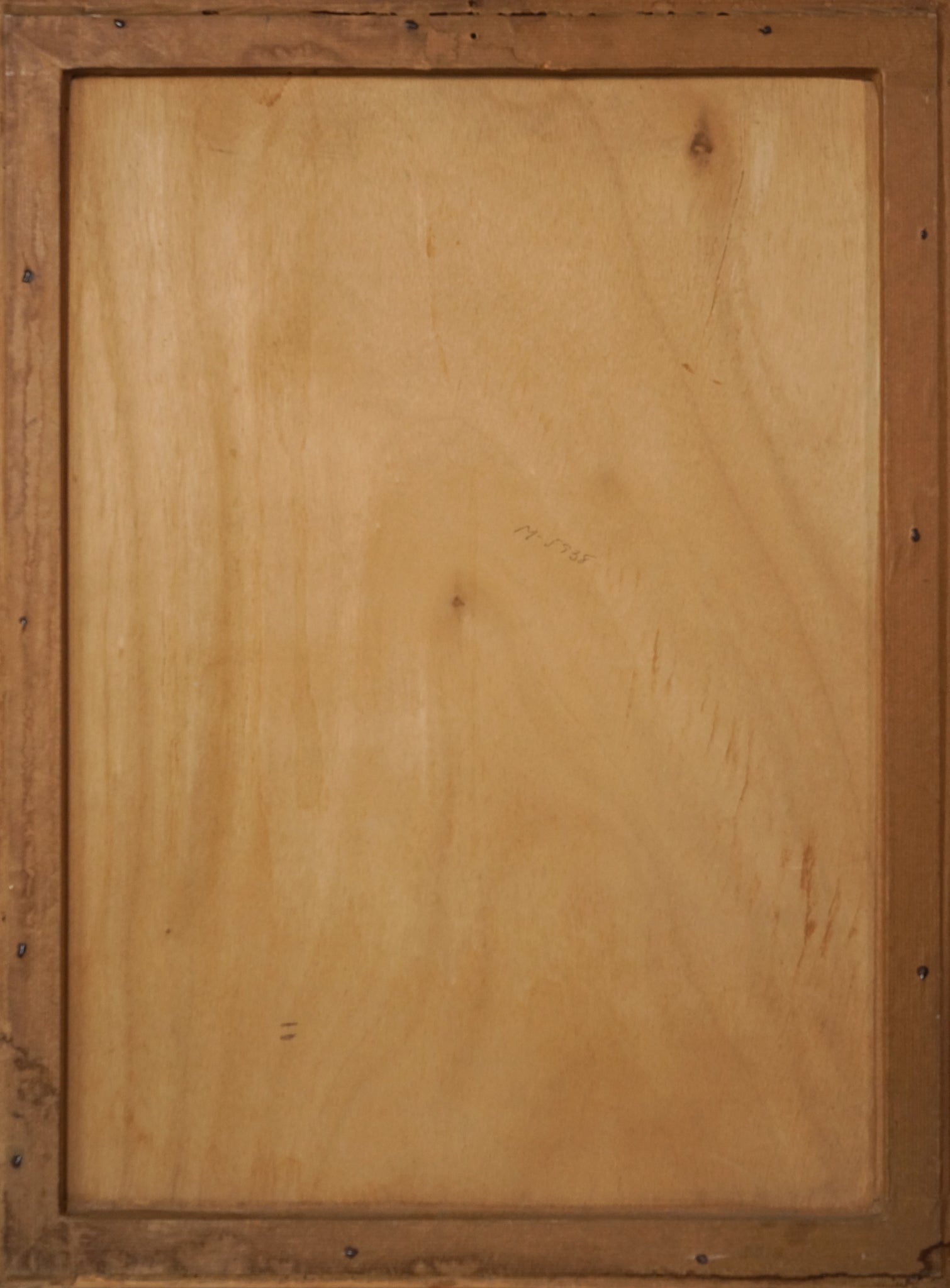 A drawing of a nude female standing in front of a wall.