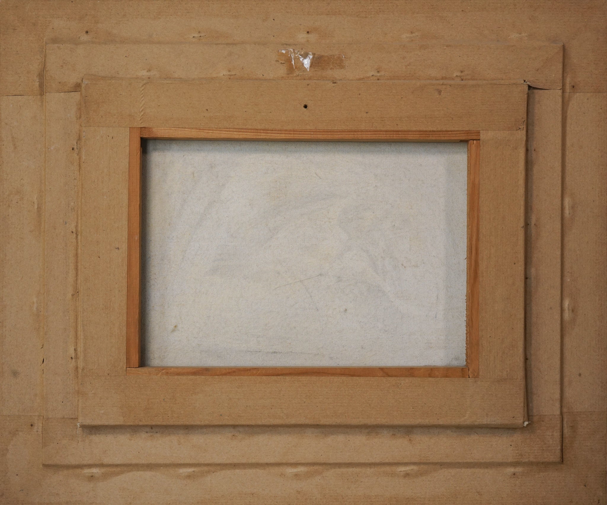 A painting of a small town in the middle of a mountain.