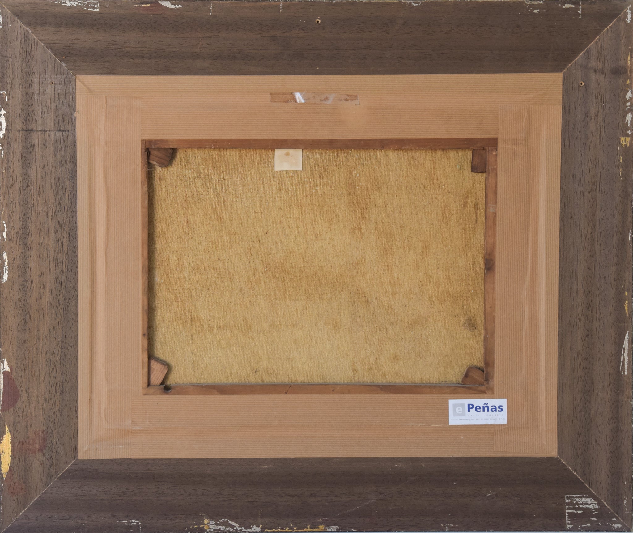 A painting of a landscape with trees and mountains in the background.