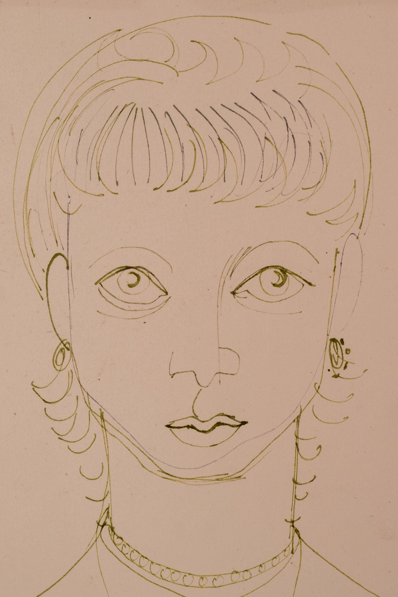 Artwork by Unknown, Minimalist Study of a Lady, Made of Graphite on paper 