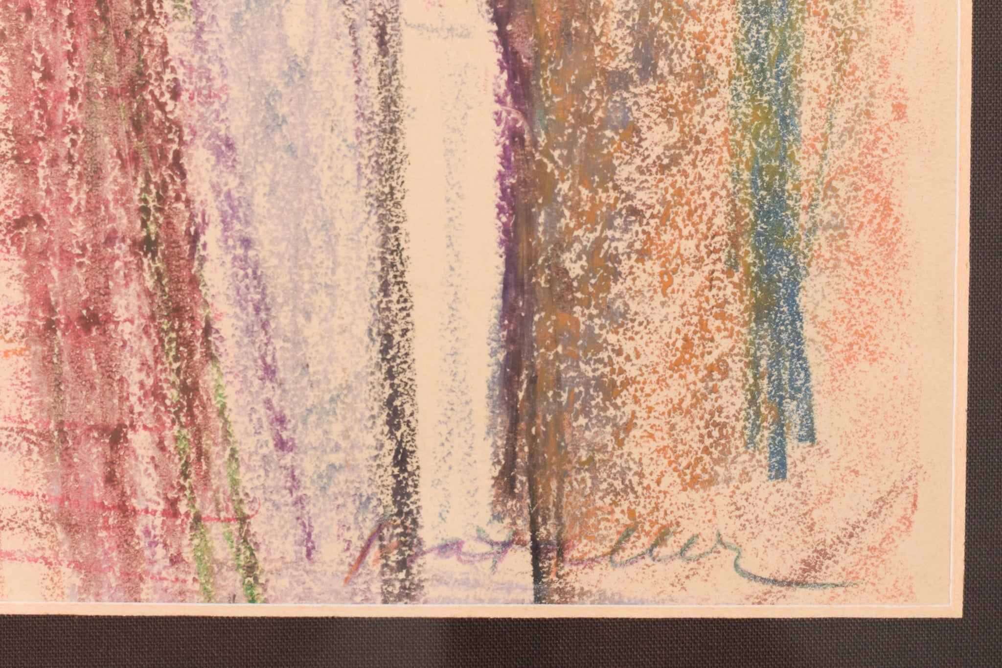 A drawing of a stairway leading up to a building.