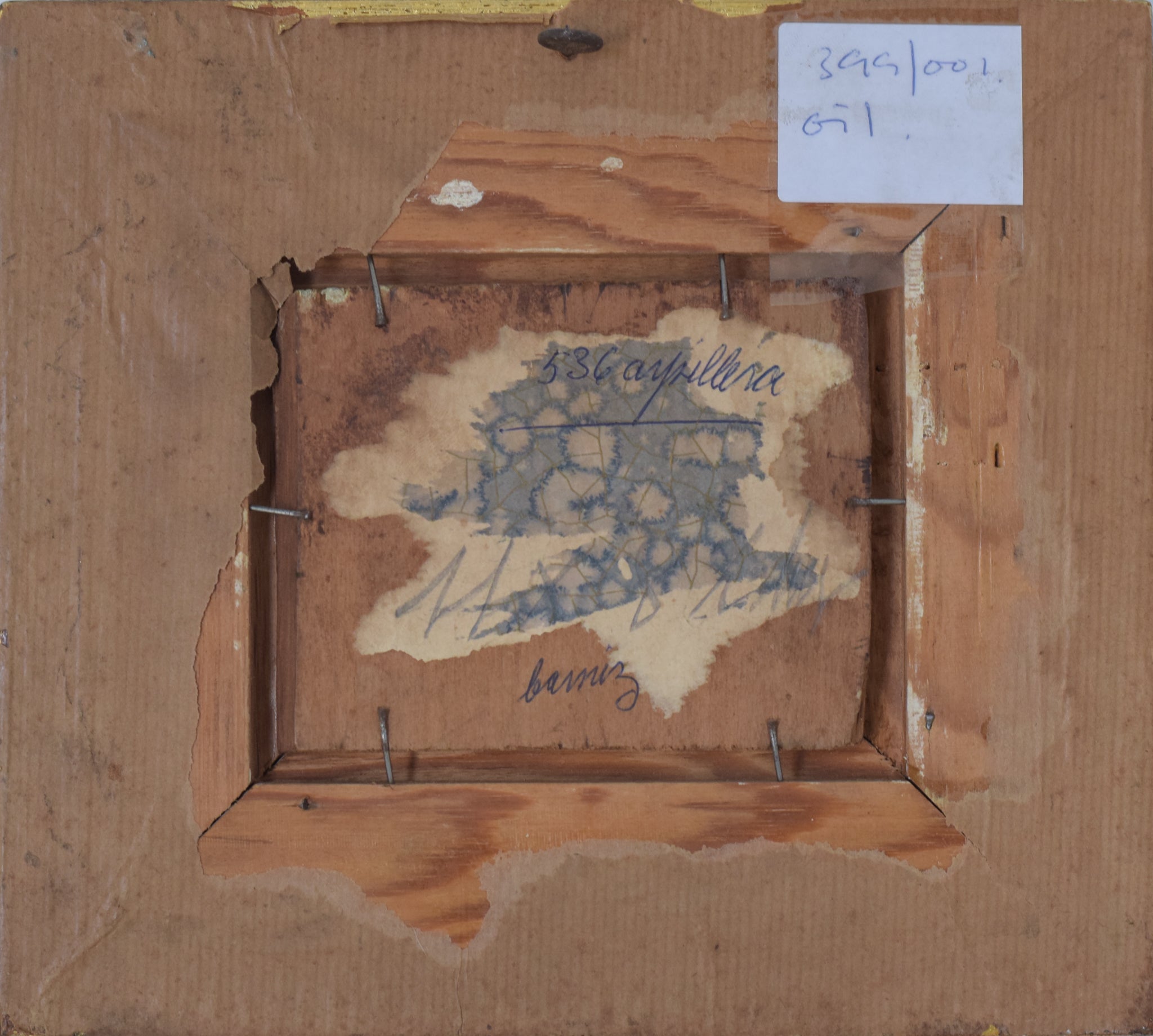 A painting of people walking down a street in a city.