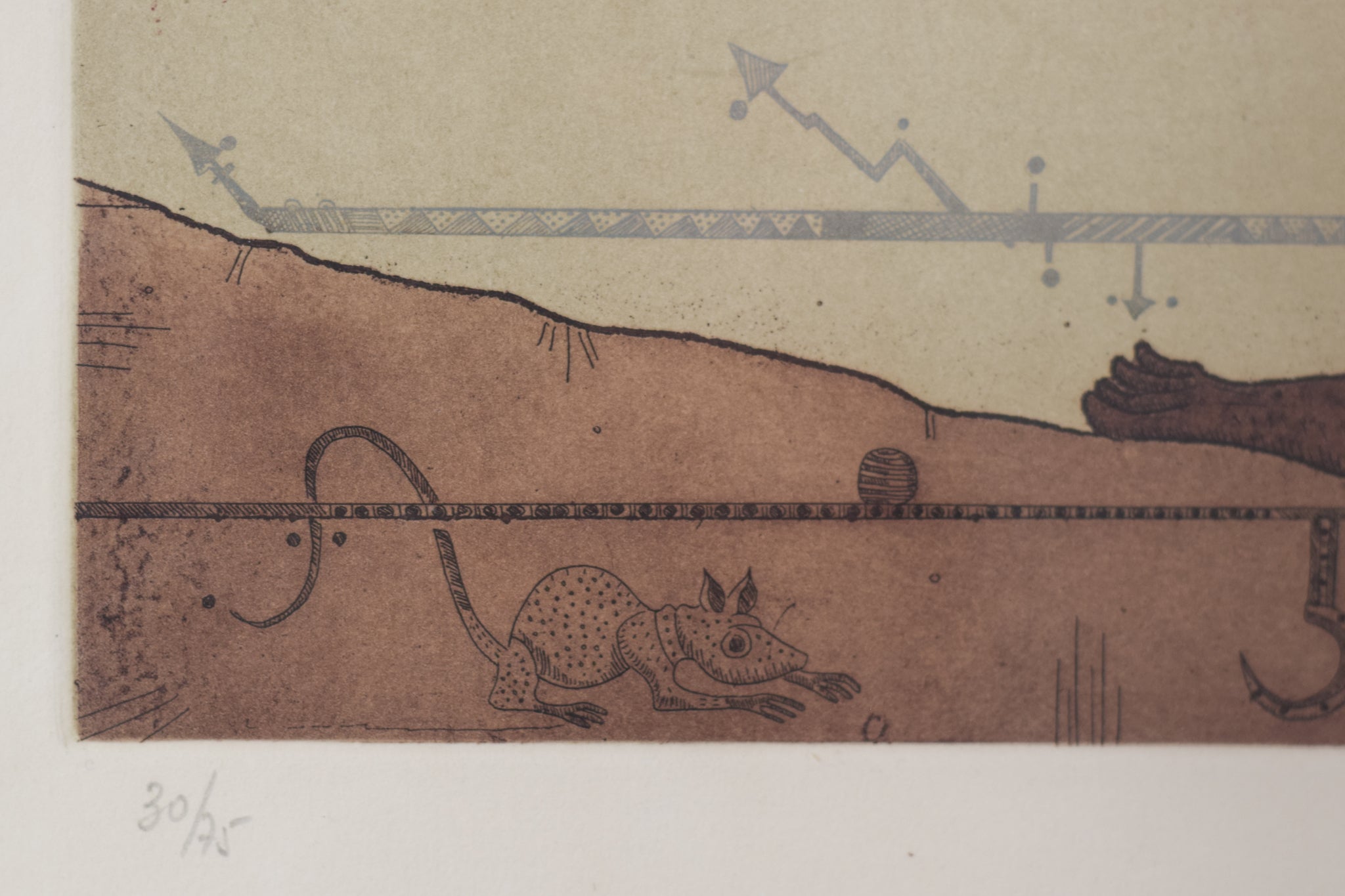 A drawing of a man holding a torch in his hand.