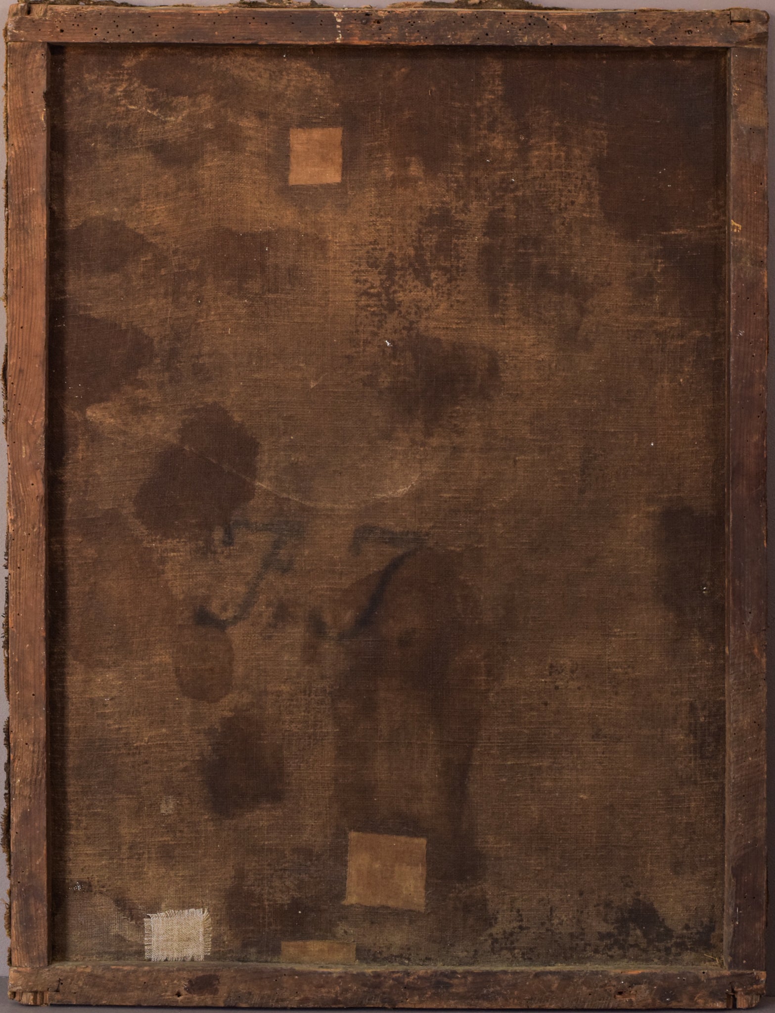 A painting of a nativity scene with the birth of Jesus.