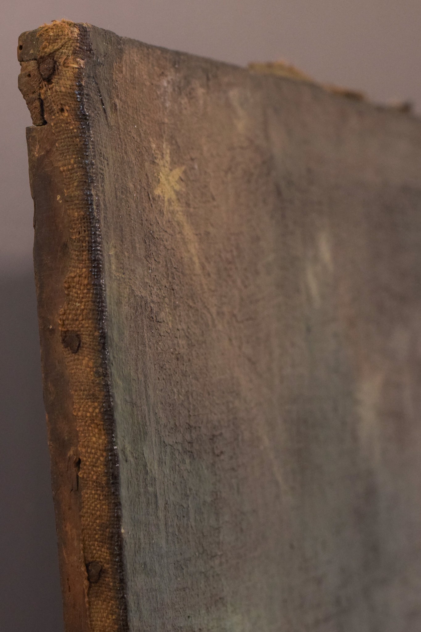 A painting of a nativity scene with the birth of Jesus.